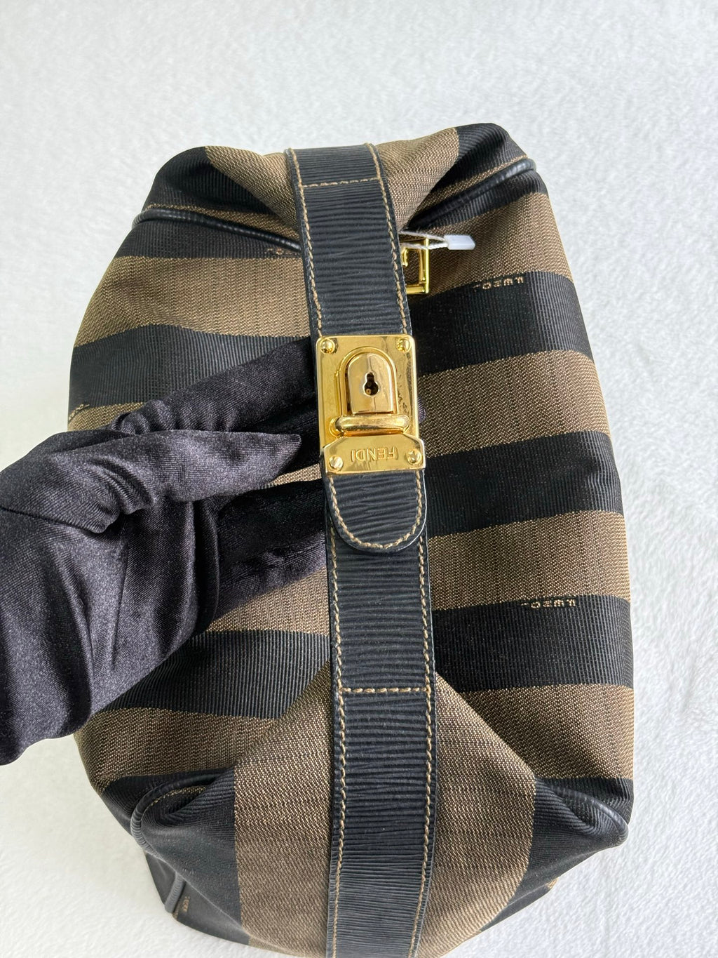 FENDI Pequin Stripe Box Bag
