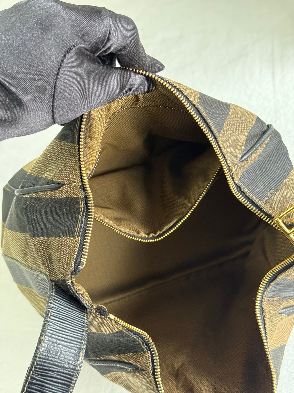 FENDI Pequin Stripe Box Bag