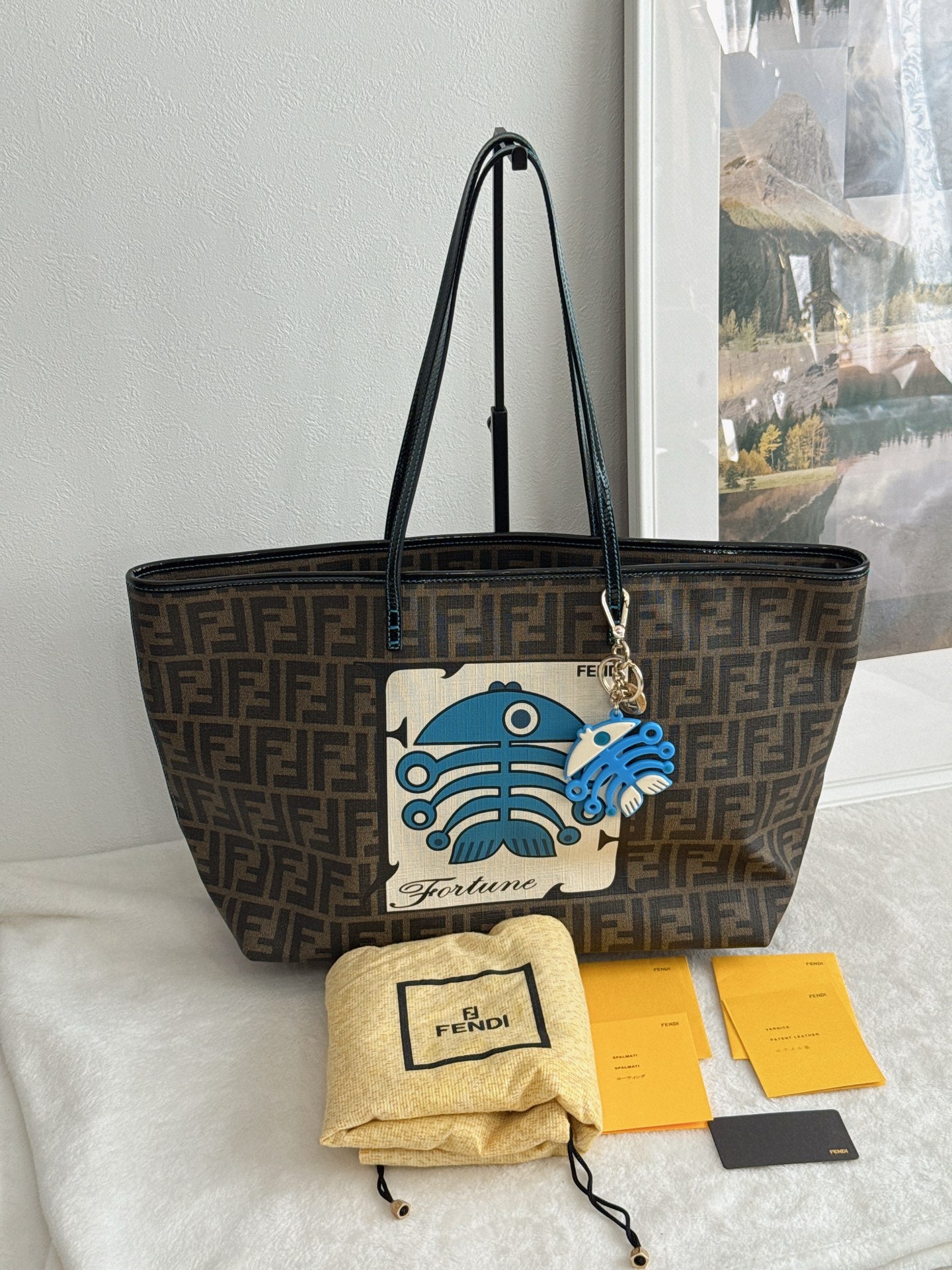 FENDI Fortune Fish Zucca Tote Bag
