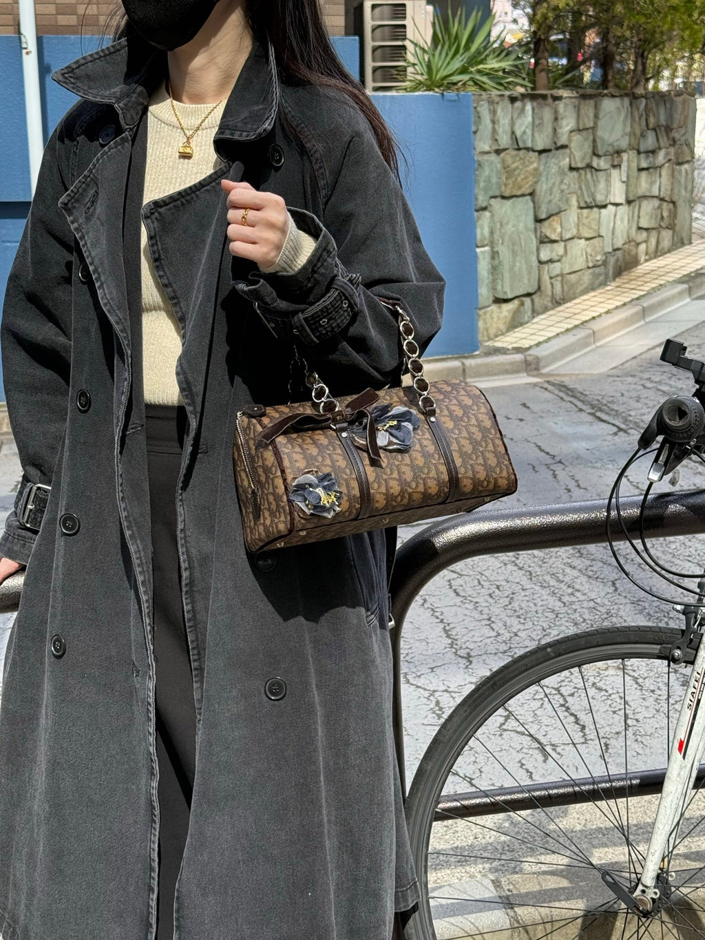 DIOR Trotter Romantique Hand Bag PVC Leather