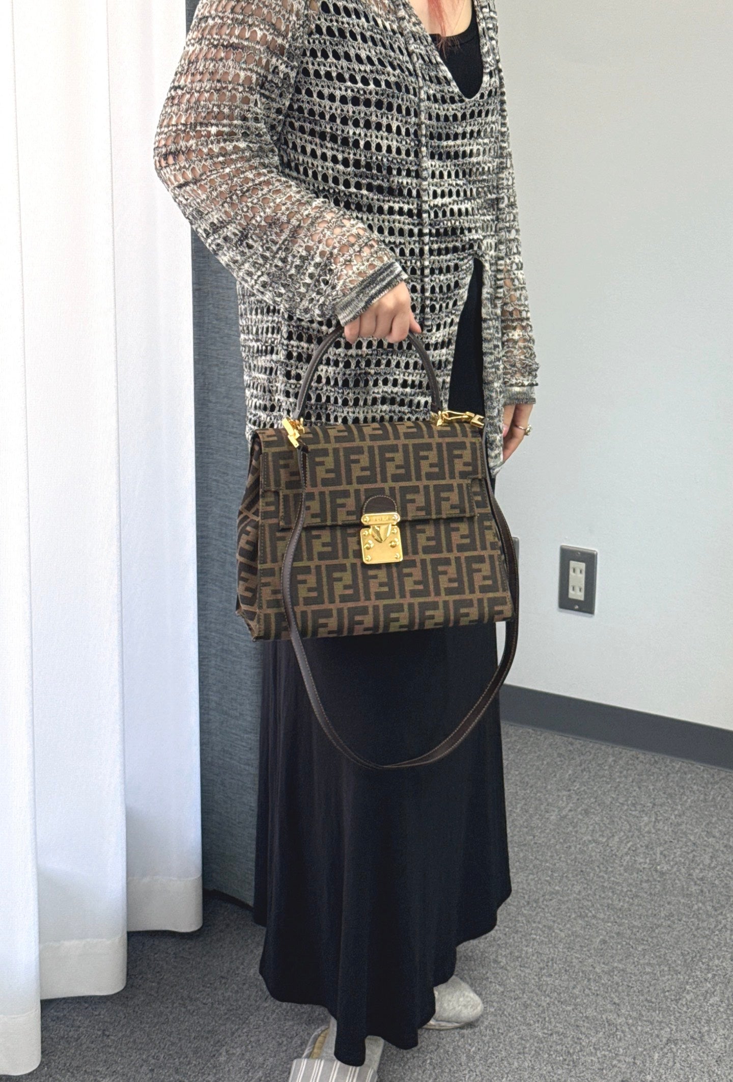 FENDI Zucca Kelly Shoulder Bag