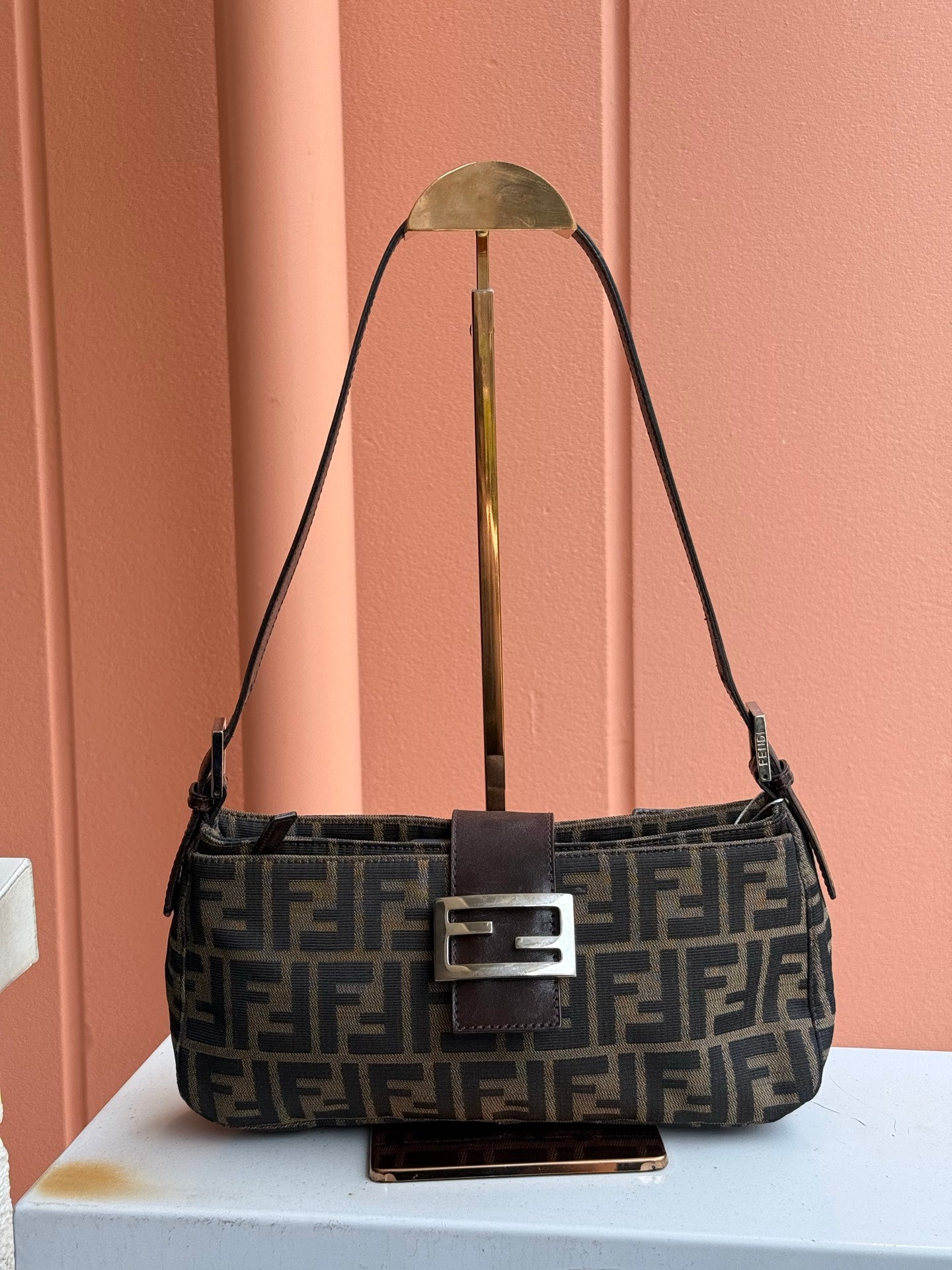 FENDI  Zucca Baguette Shoulder Bag