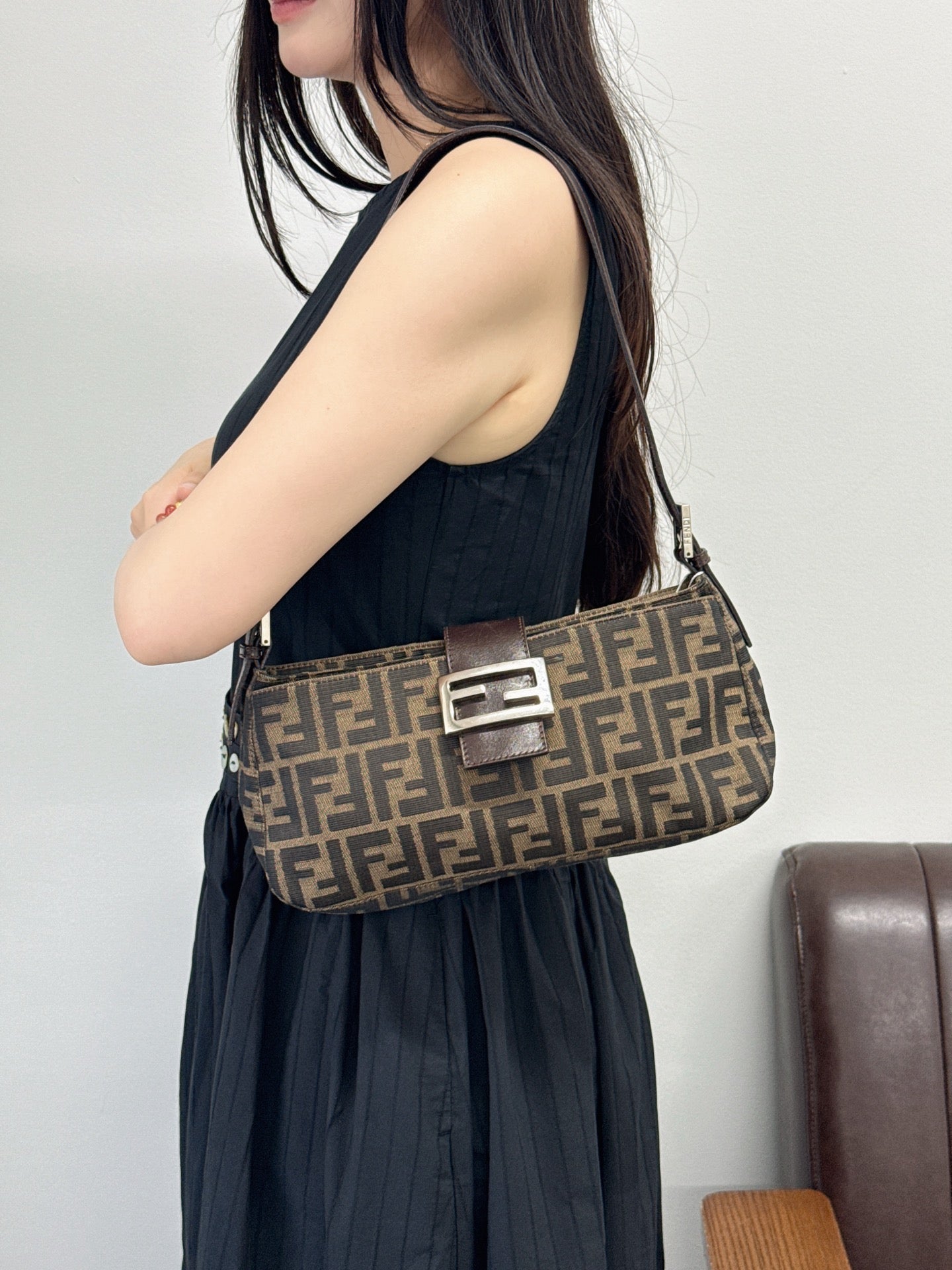 FENDI  Zucca Baguette Shoulder Bag