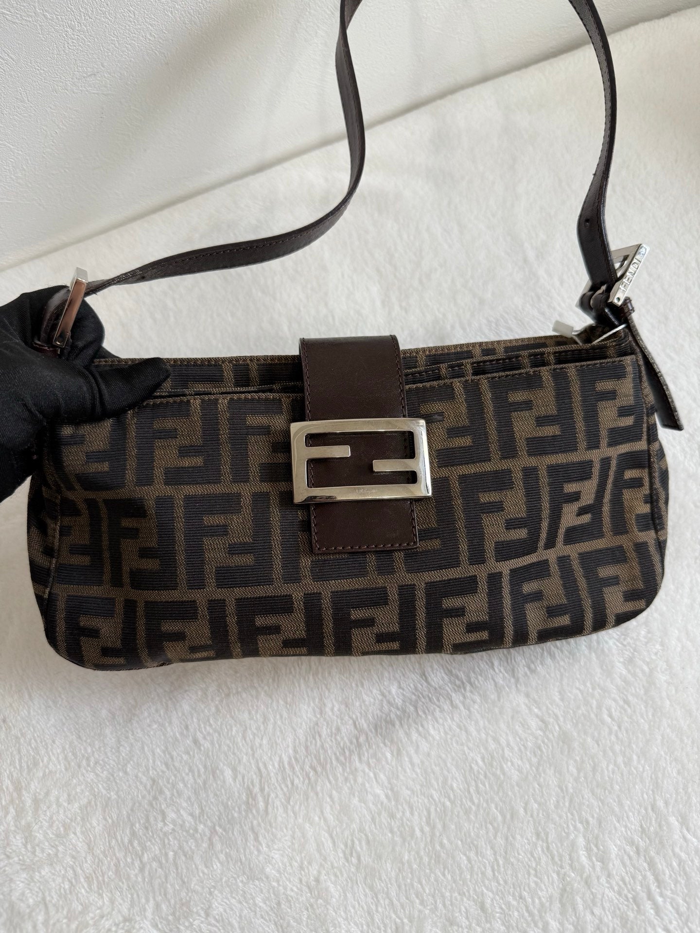 FENDI  Zucca Baguette Shoulder Bag