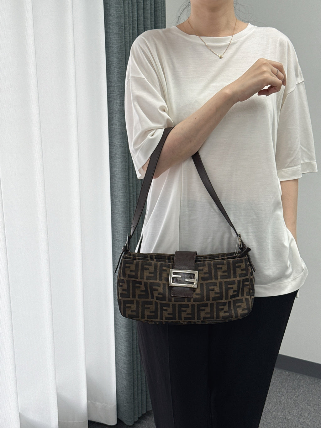 FENDI Zucca Baguette Shoulder Bag