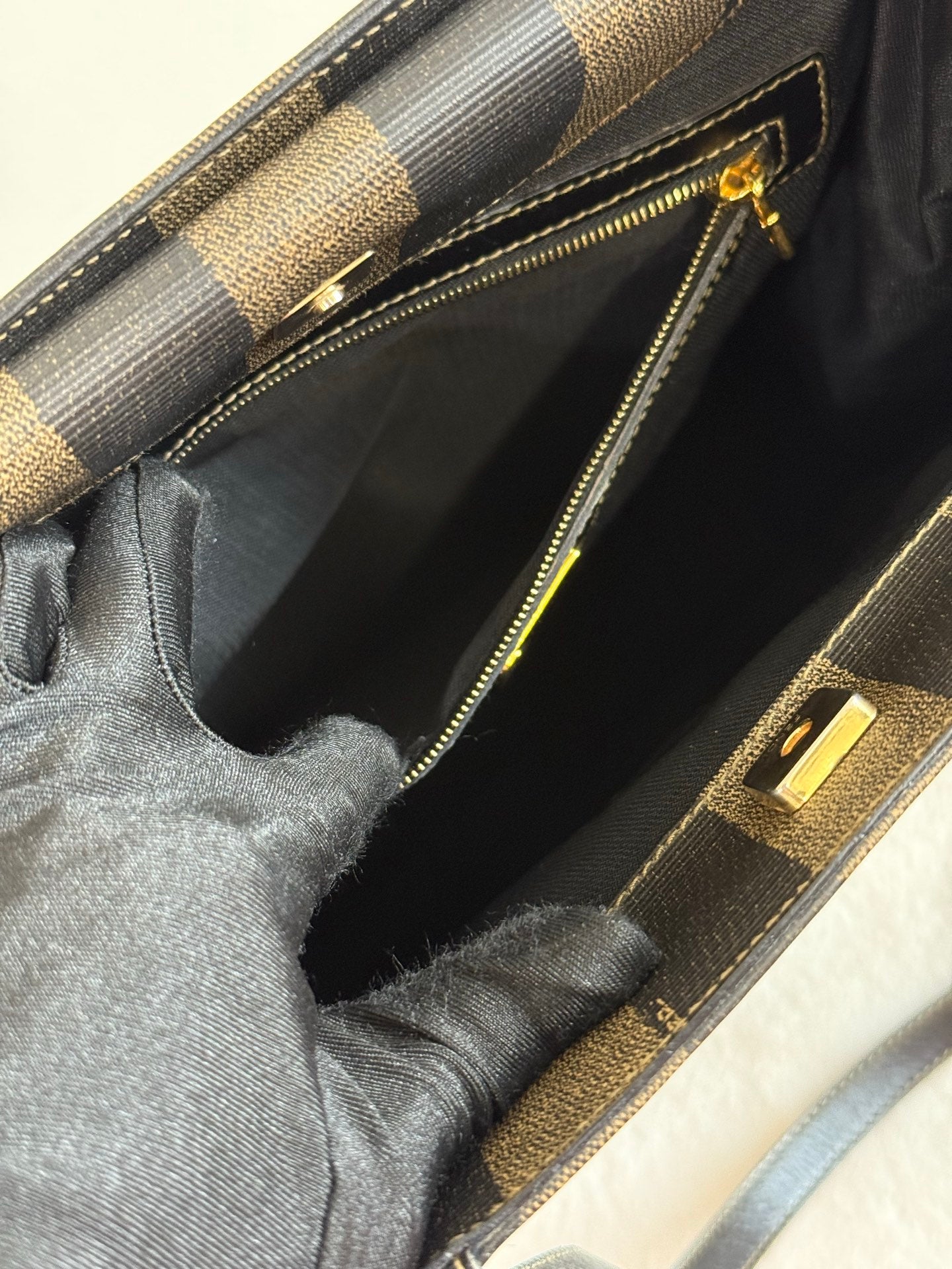FENDI Pequin Stripe Pochette Bag
