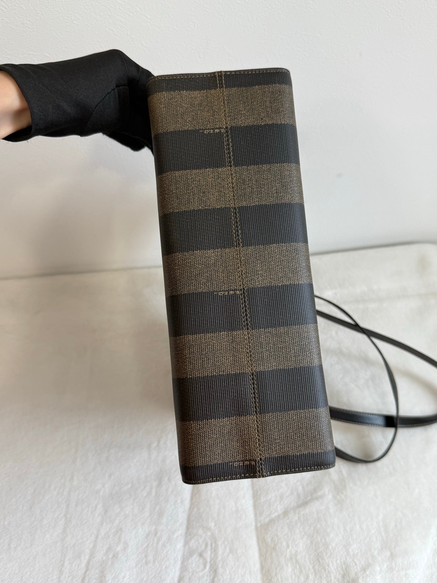 FENDI Pequin Stripe Pochette Bag