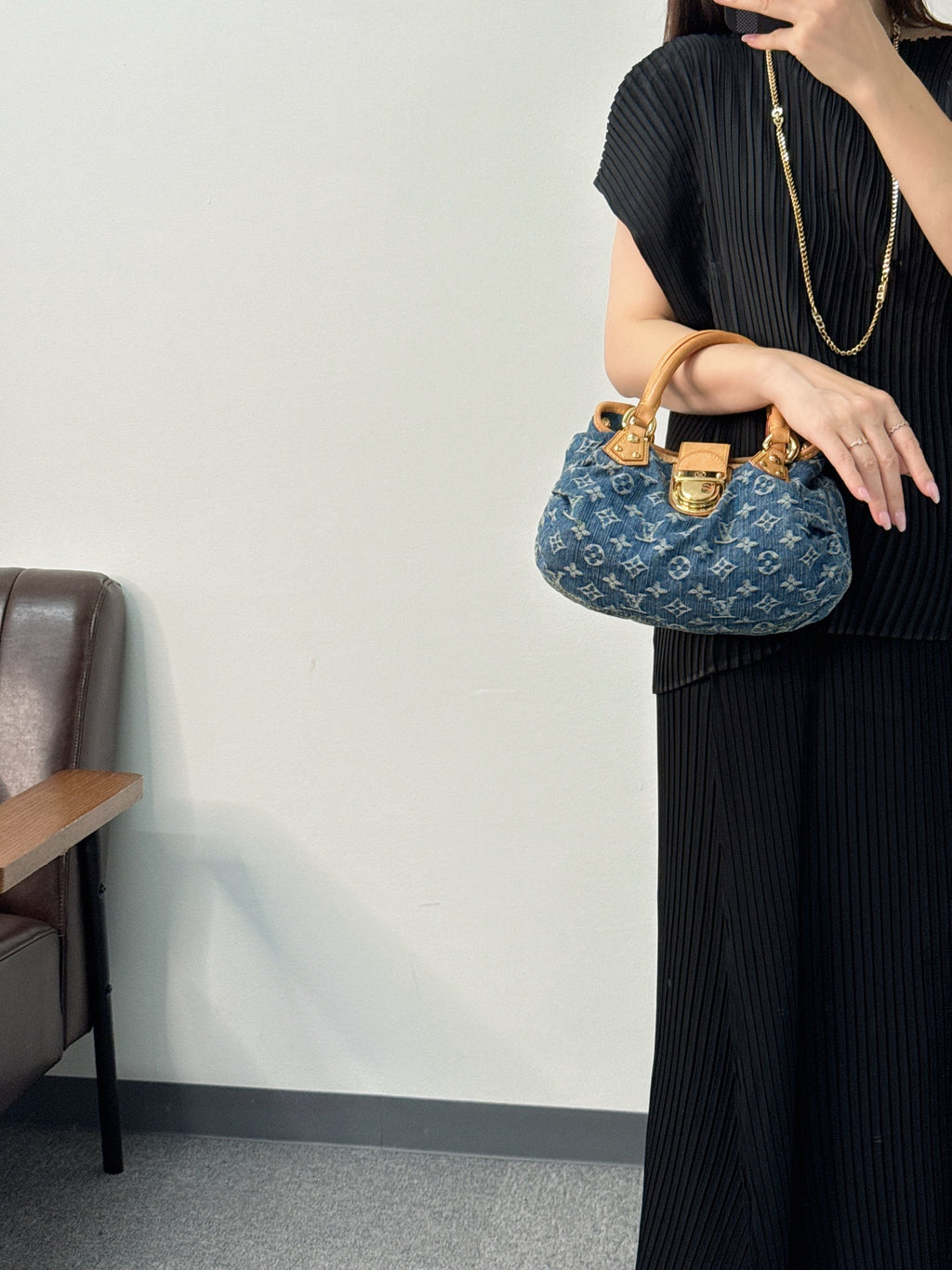 LOUIS VUITTON Monogram Denim Pretty Handbag