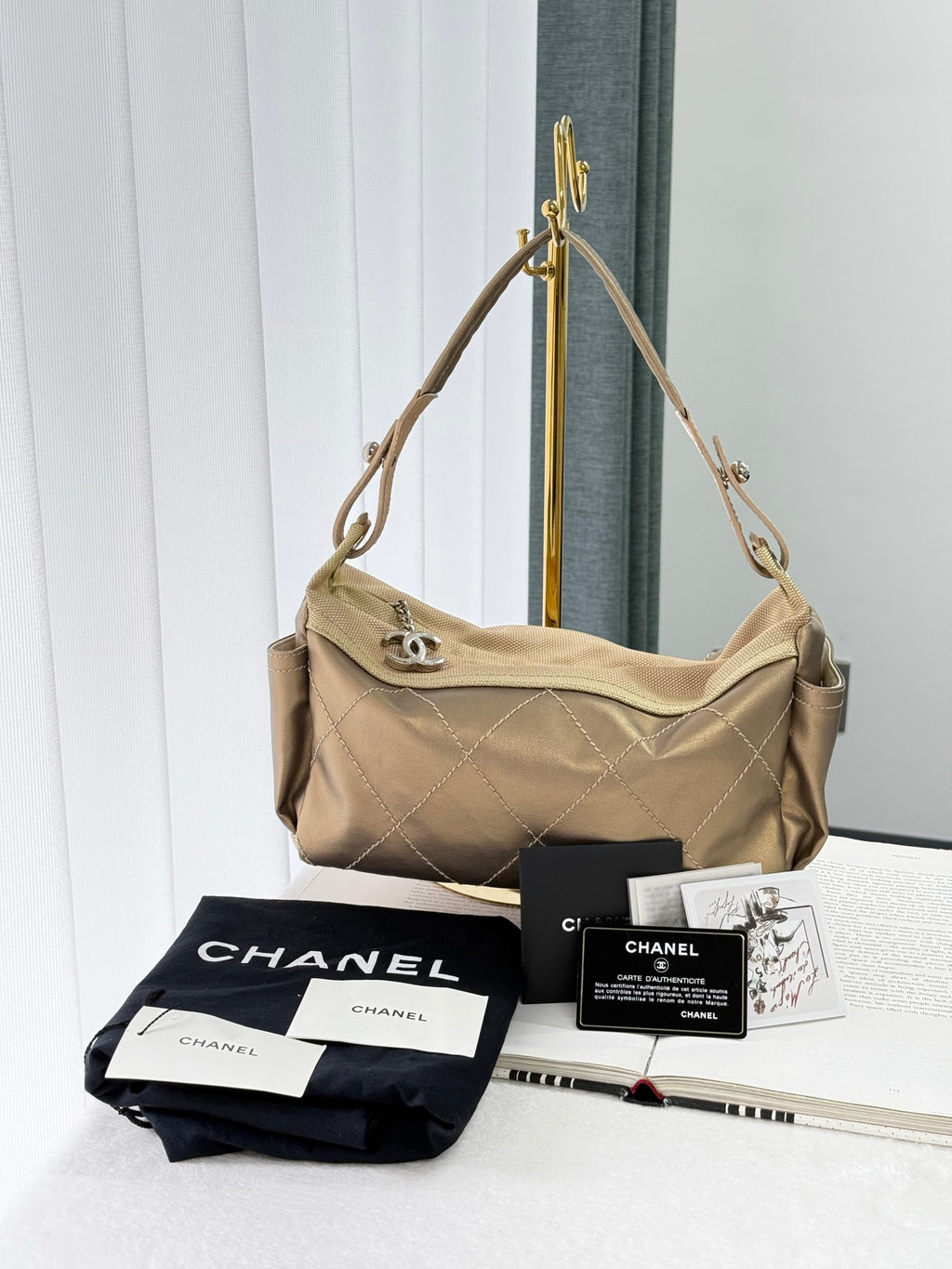 CHANEL Quilted Gold Box Bag