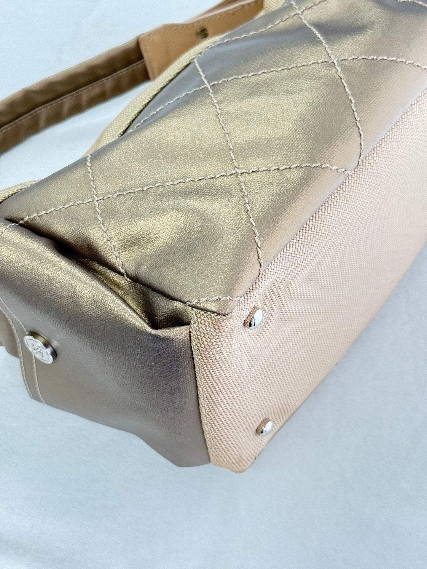 CHANEL Quilted Gold Box Bag