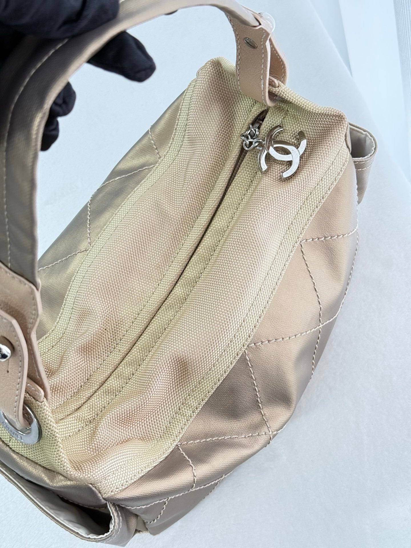 CHANEL Quilted Gold Box Bag