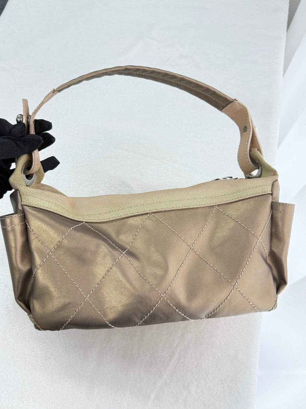CHANEL Quilted Gold Box Bag
