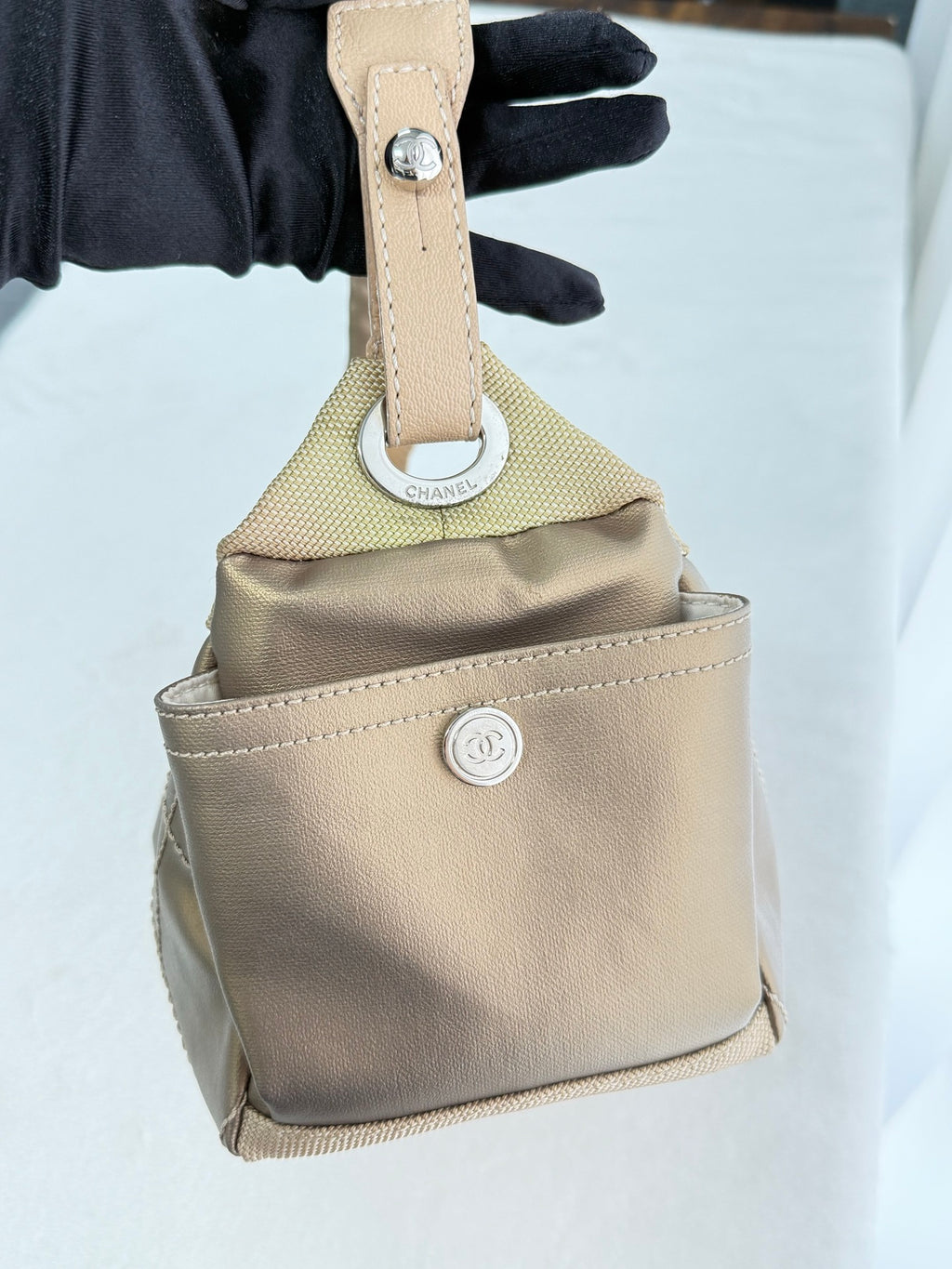 CHANEL Quilted Gold Box Bag