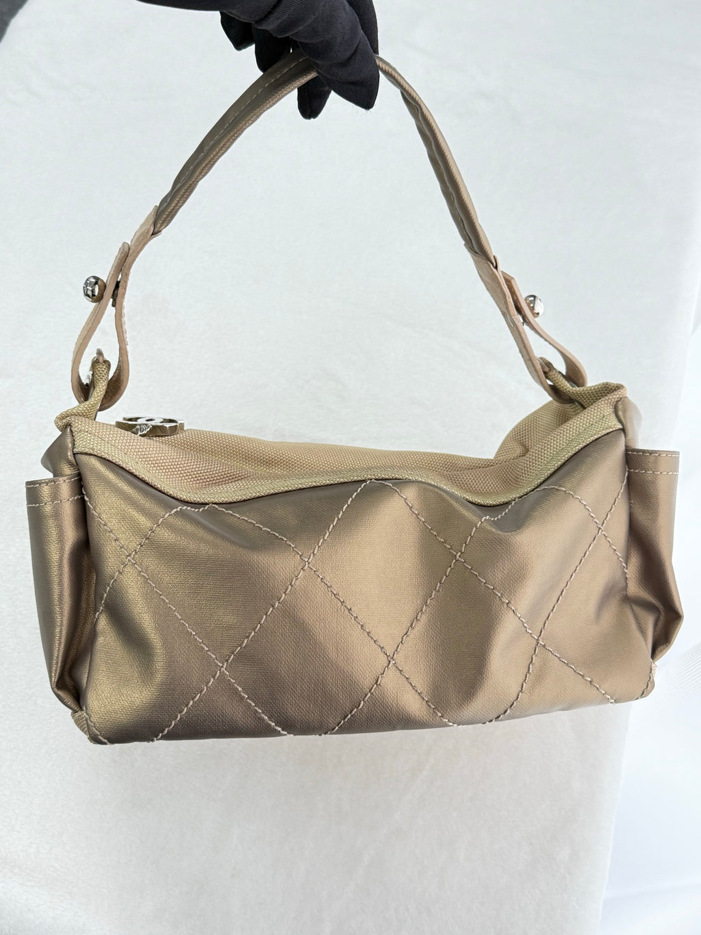 CHANEL Quilted Gold Box Bag