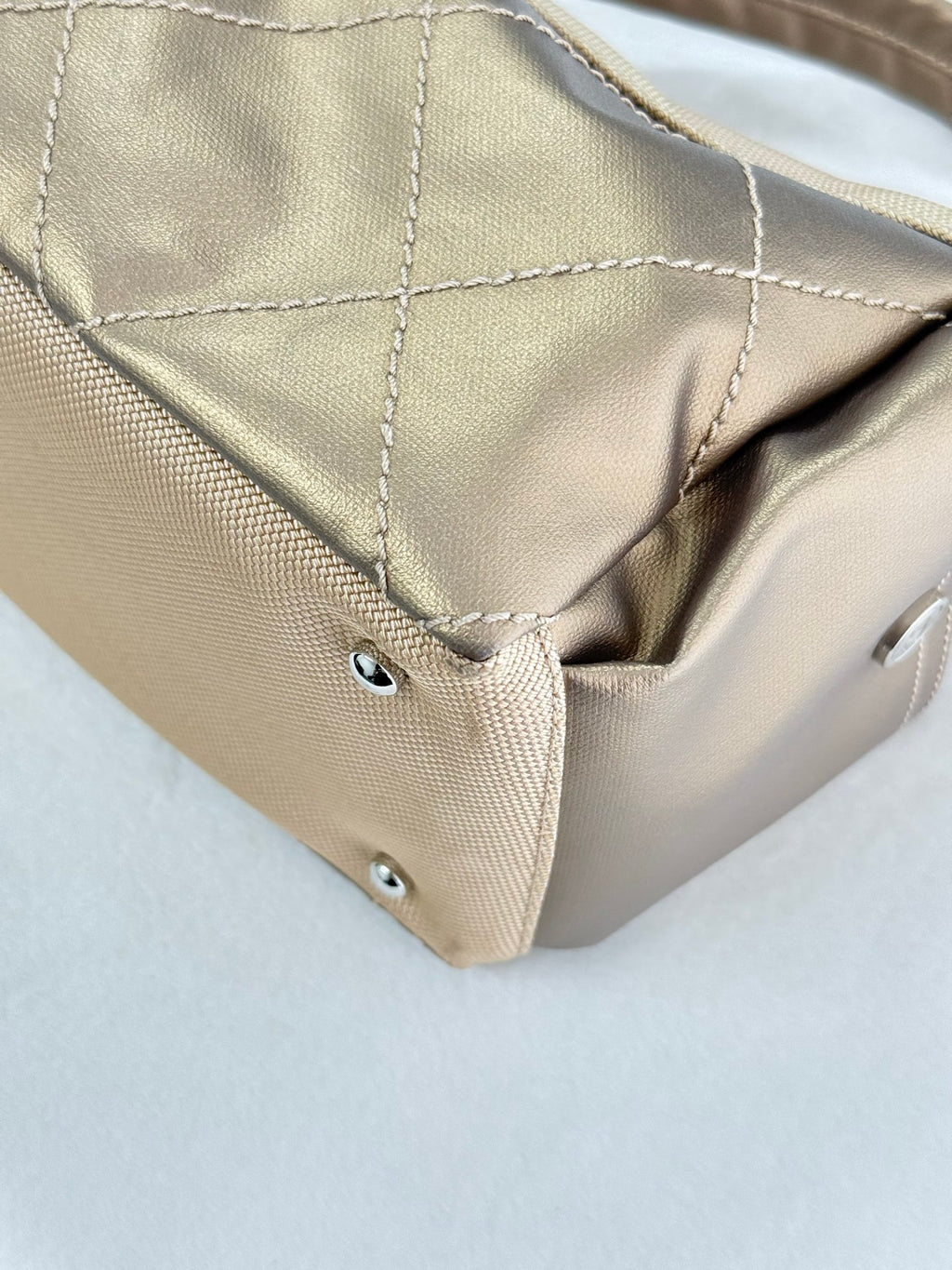 CHANEL Quilted Gold Box Bag