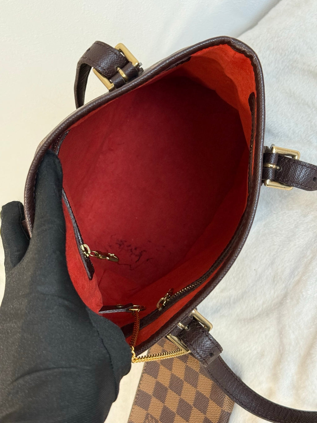 LOUIS VUITTON Damier Bucket Set Bag