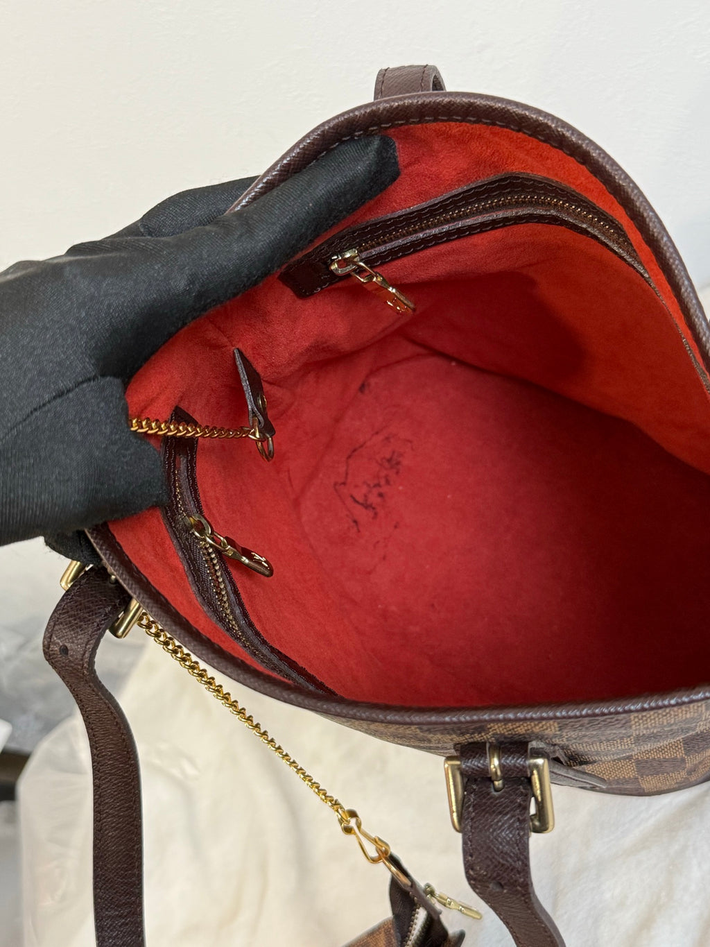 LOUIS VUITTON Damier Bucket Set Bag