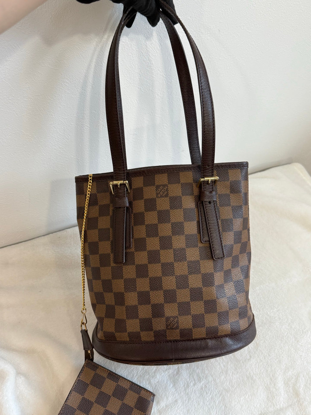 LOUIS VUITTON Damier Bucket Set Bag