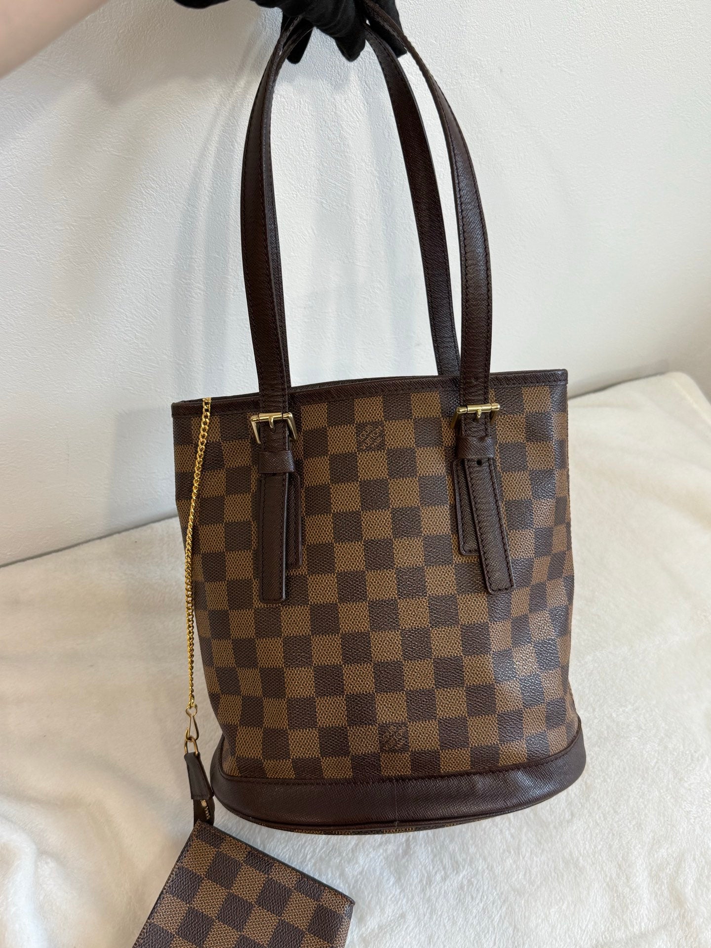 LOUIS VUITTON Damier Bucket Set Bag