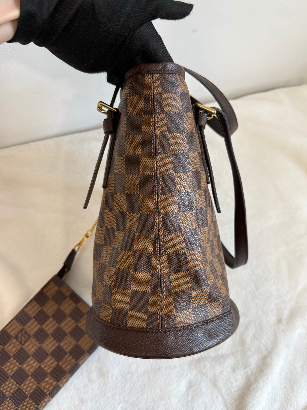 LOUIS VUITTON Damier Bucket Set Bag