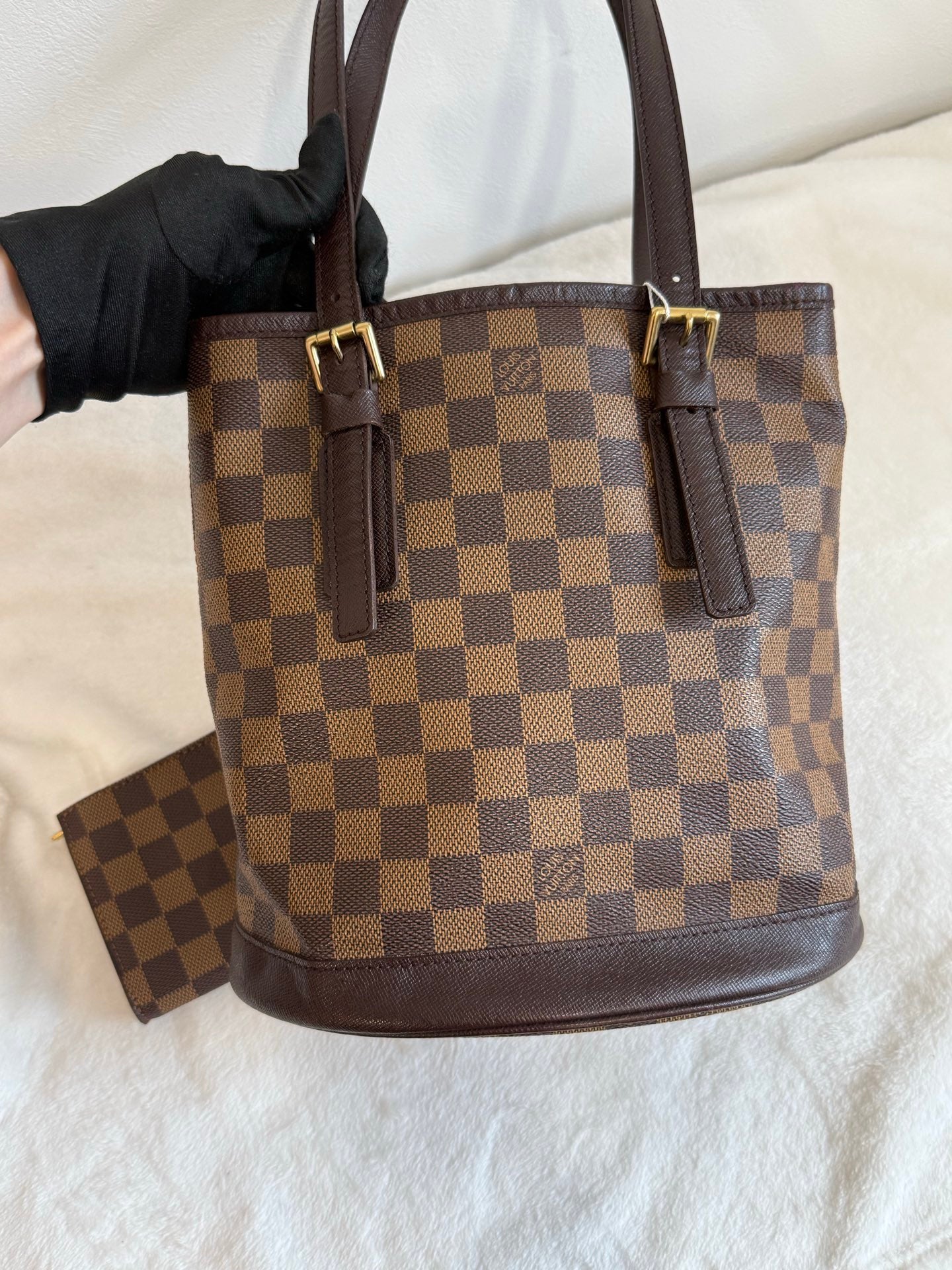 LOUIS VUITTON Damier Bucket Set Bag