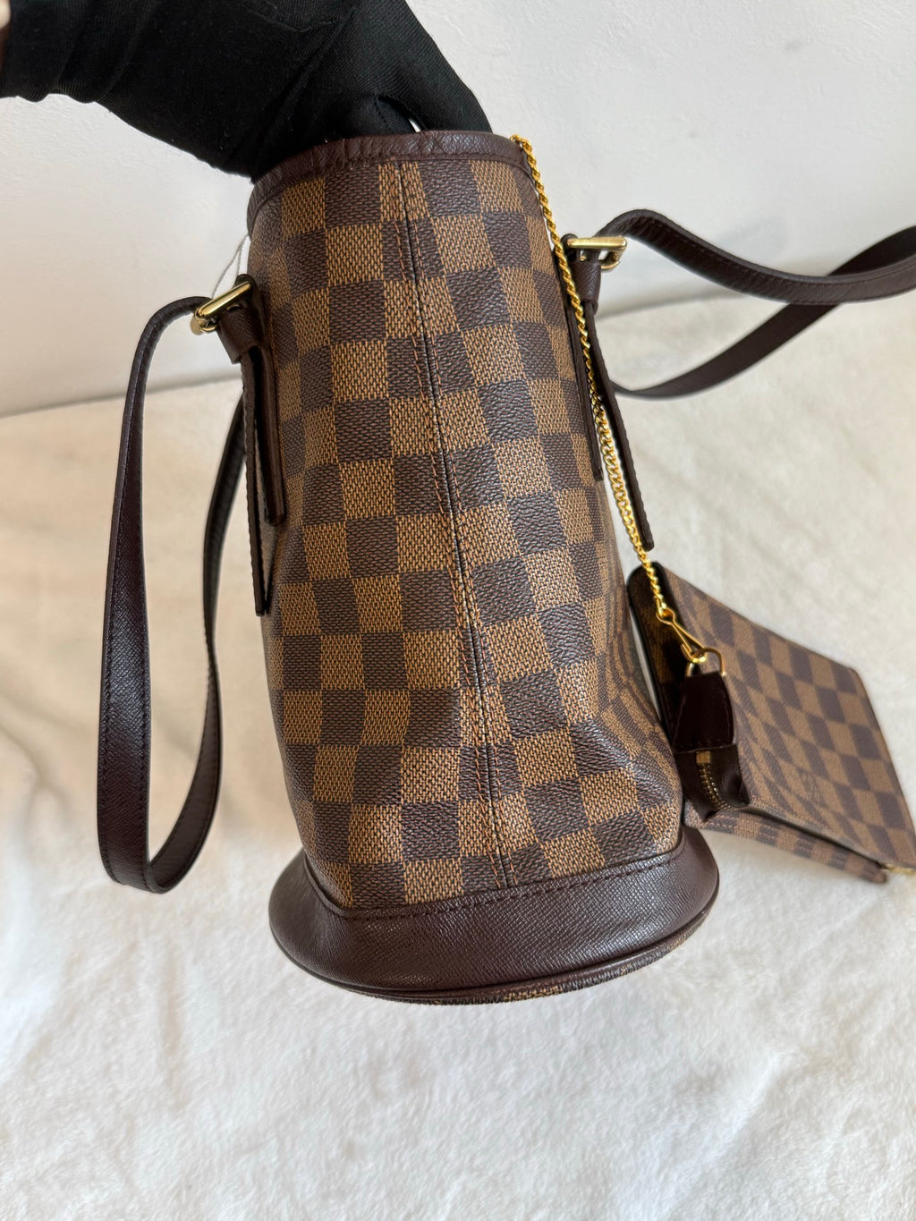 LOUIS VUITTON Damier Bucket Set Bag