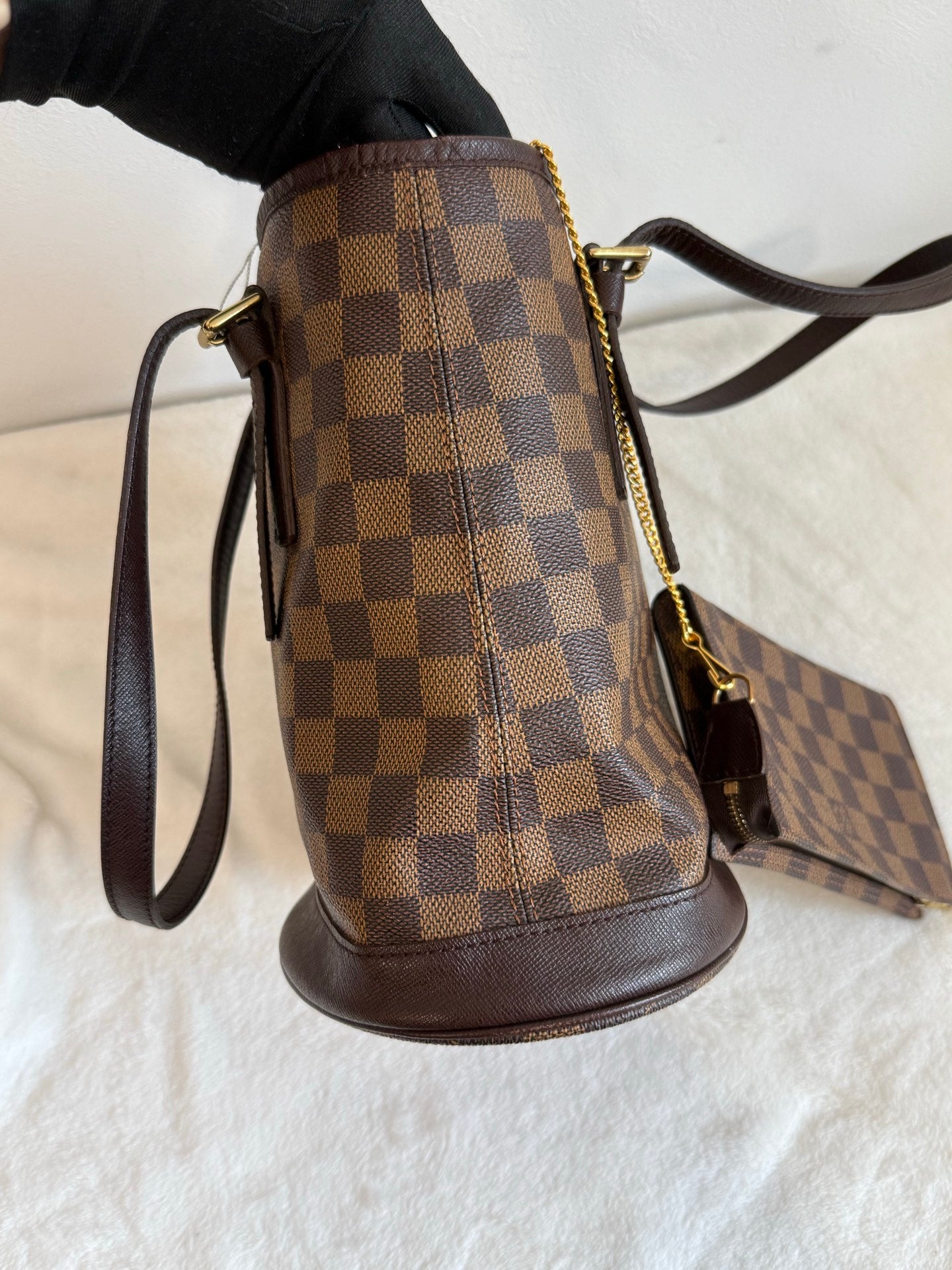 LOUIS VUITTON Damier Bucket Set Bag
