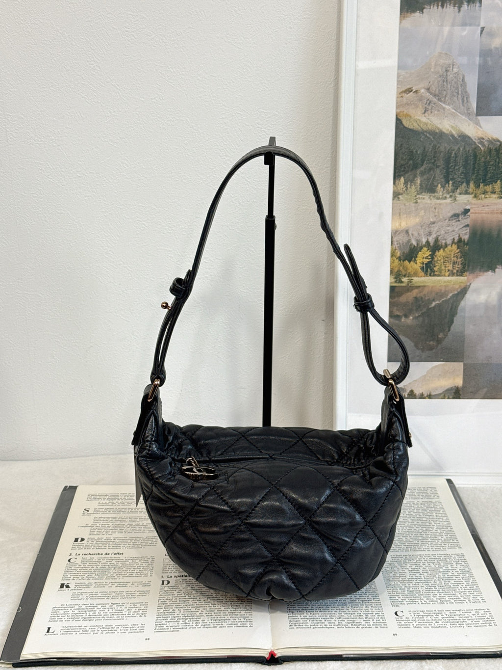 CHANEL Lambskin Quilted Hobo Bag
