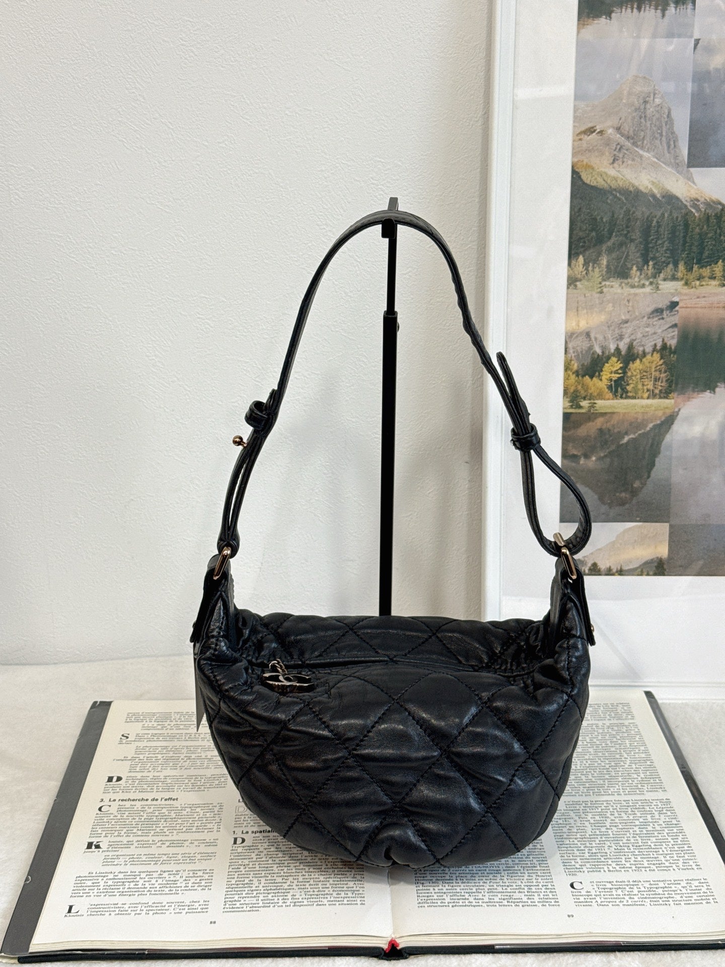 CHANEL Lambskin Quilted Hobo Bag