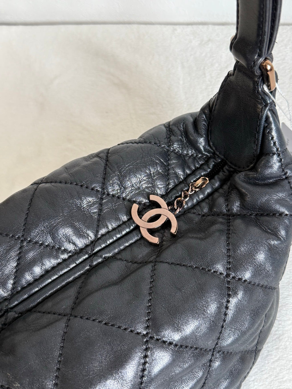 CHANEL Lambskin Quilted Hobo Bag