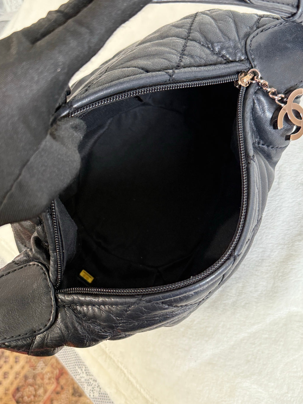 CHANEL Lambskin Quilted Hobo Bag