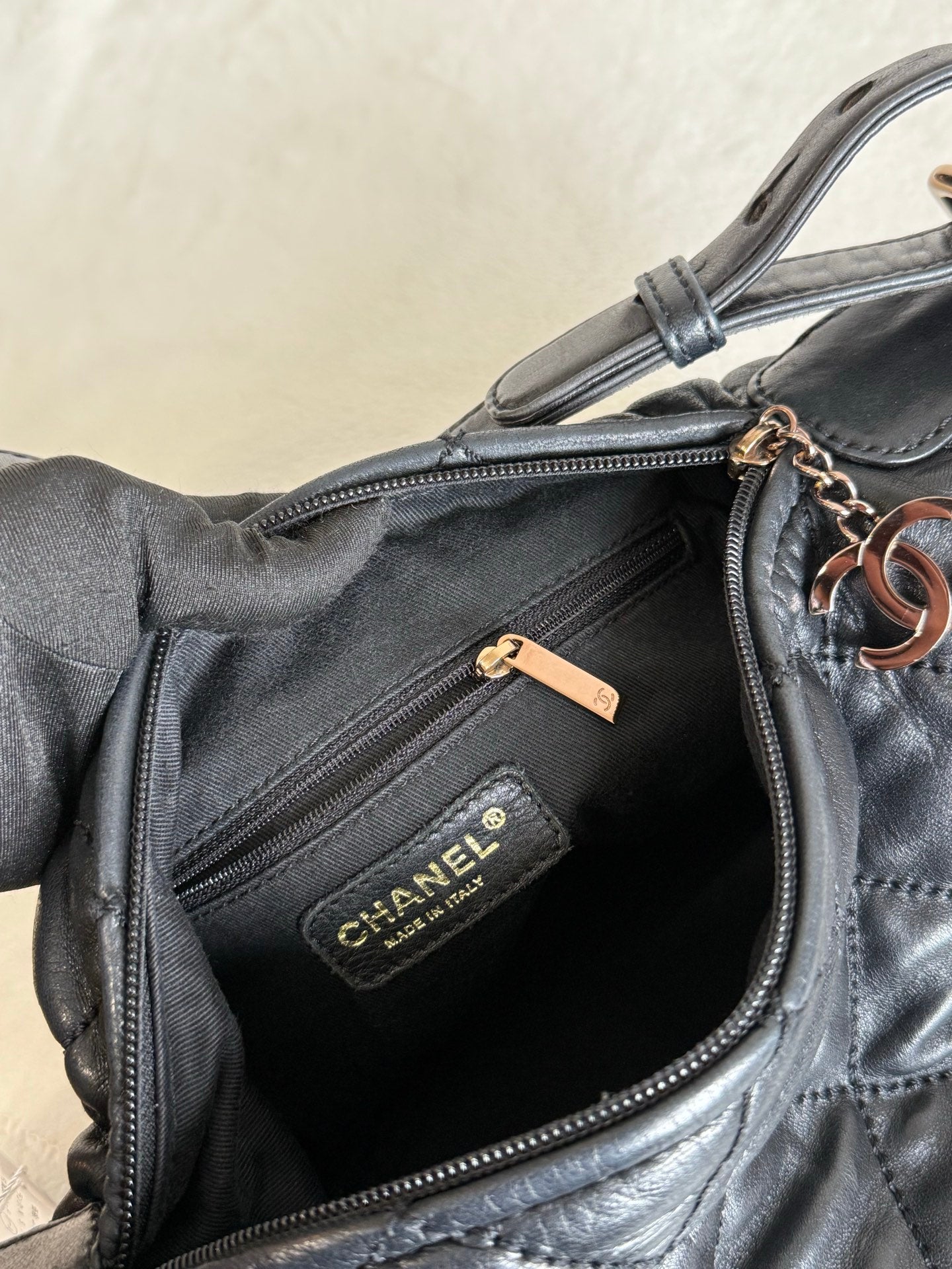 CHANEL Lambskin Quilted Hobo Bag