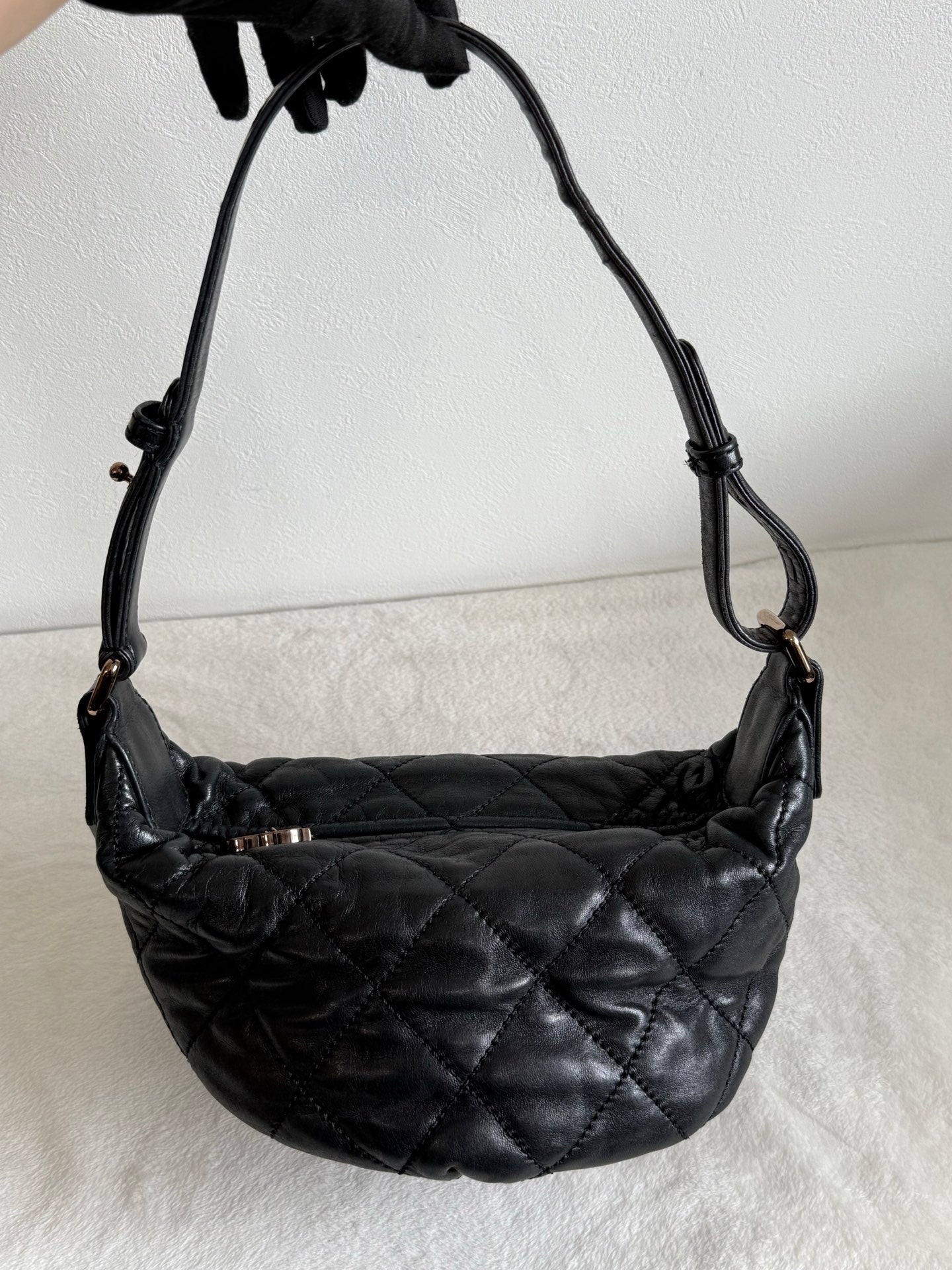 CHANEL Lambskin Quilted Hobo Bag