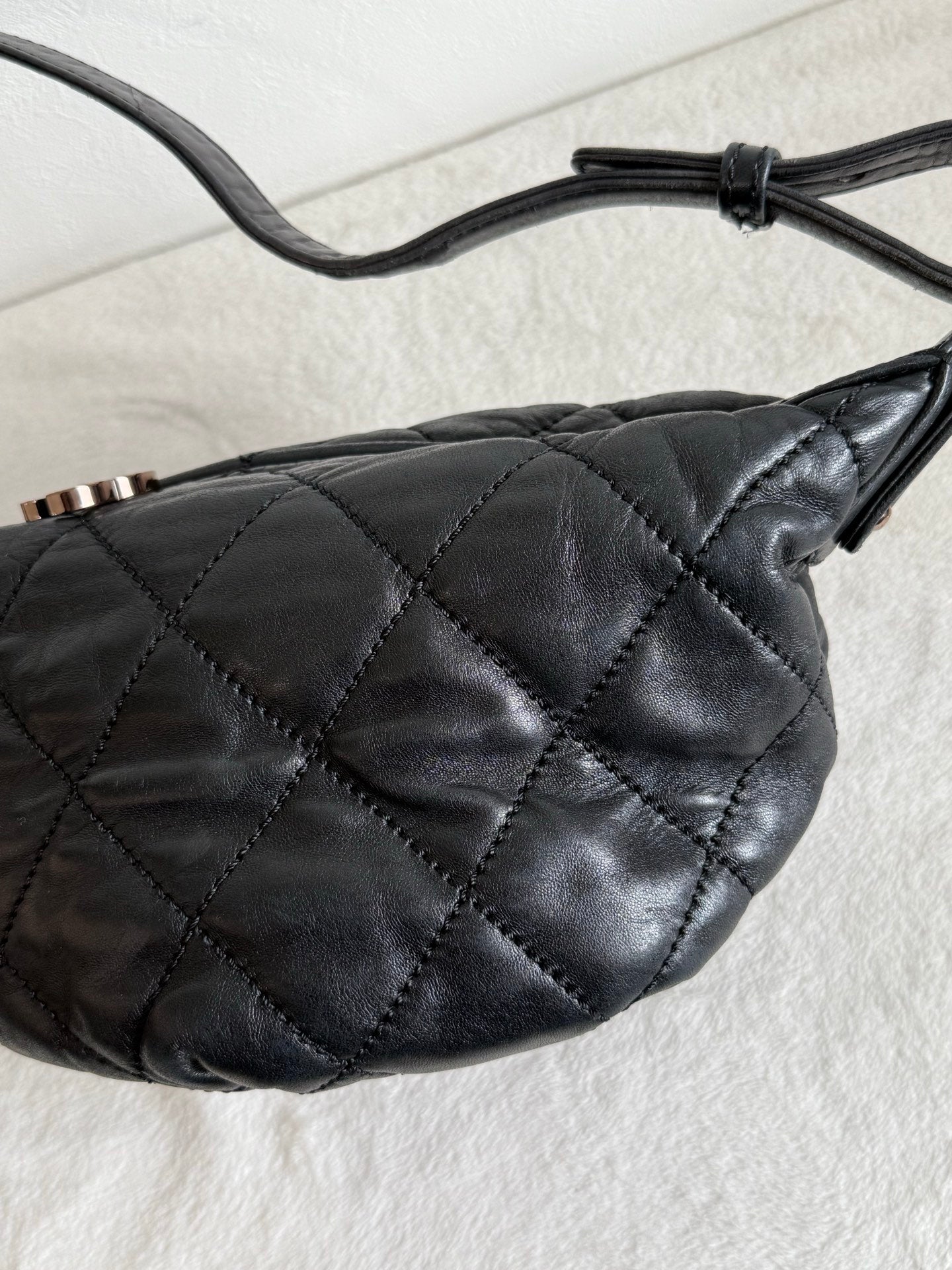 CHANEL Lambskin Quilted Hobo Bag