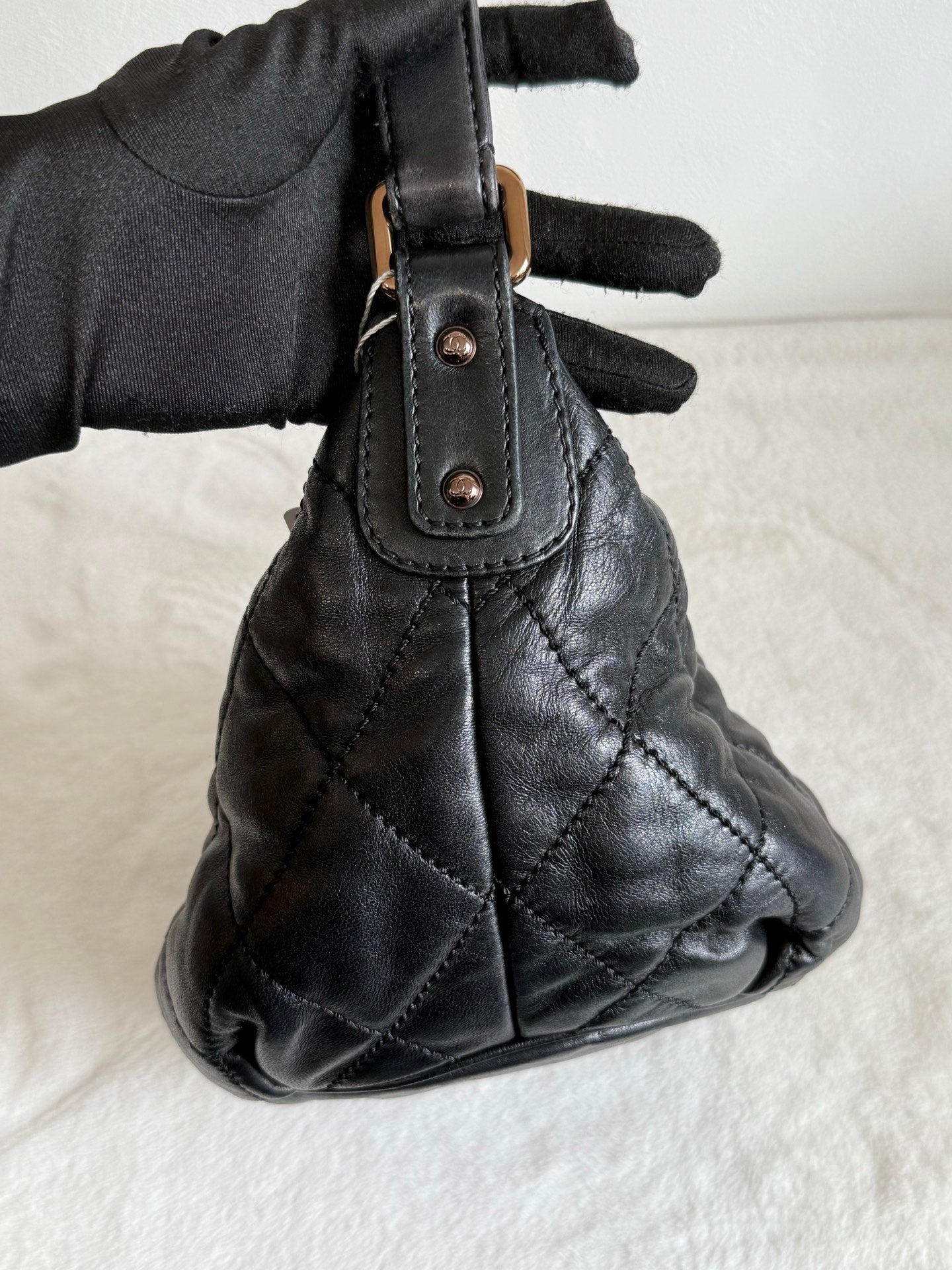 CHANEL Lambskin Quilted Hobo Bag