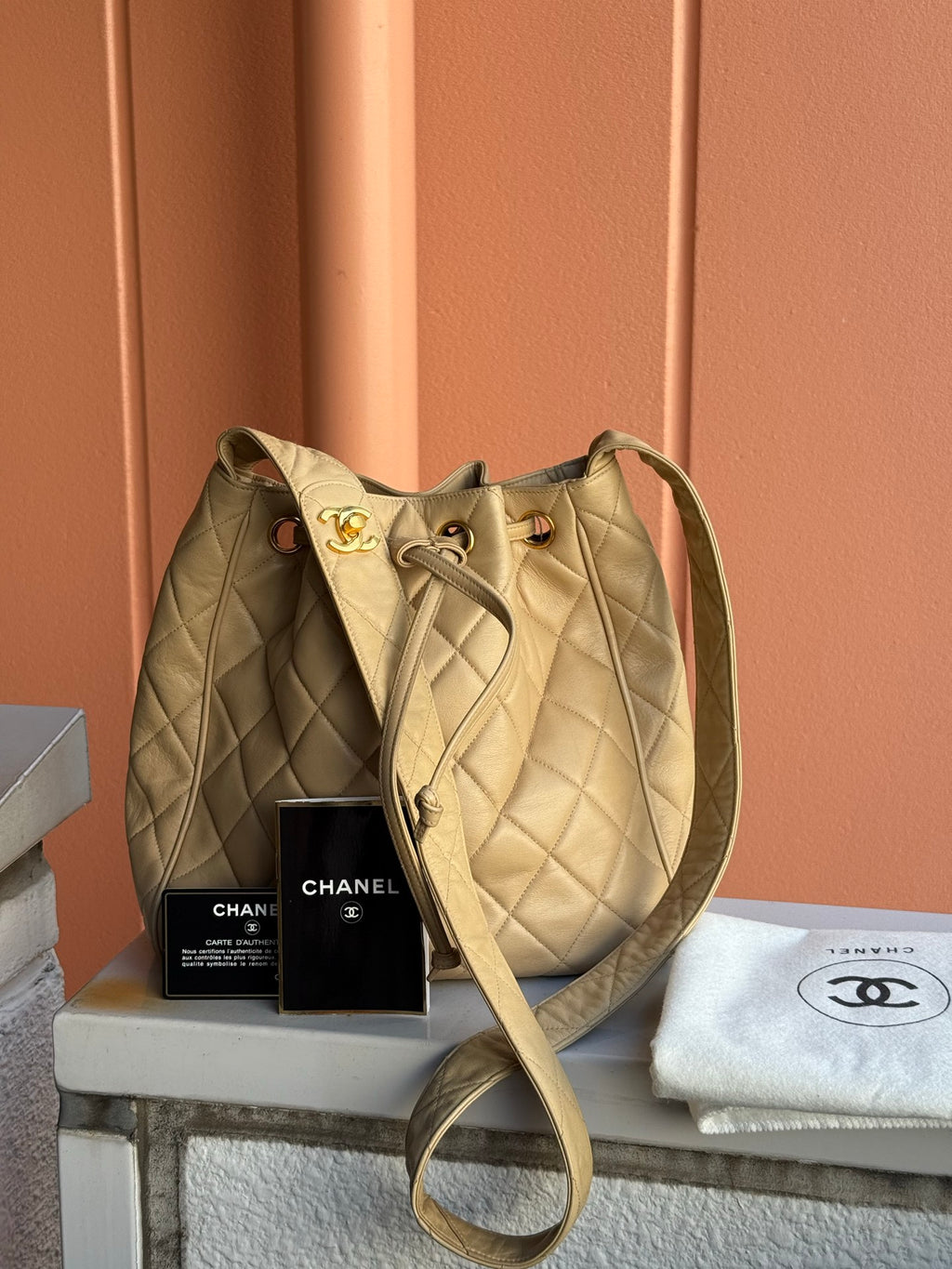 CHANEL Lambskin Quilted Shoulder Bag