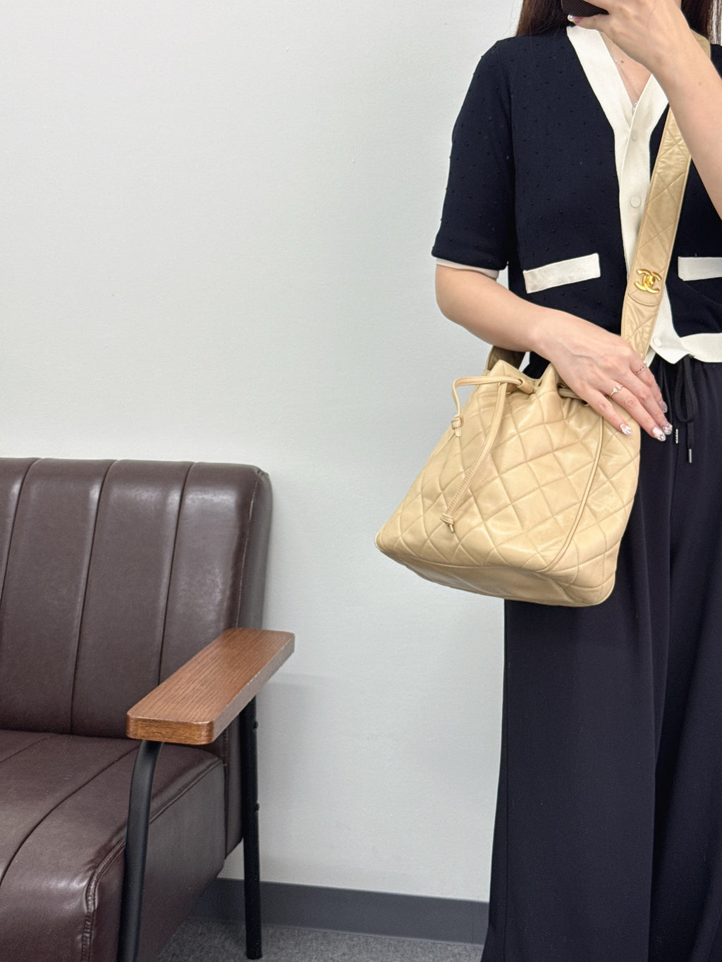 CHANEL Lambskin Quilted Shoulder Bag