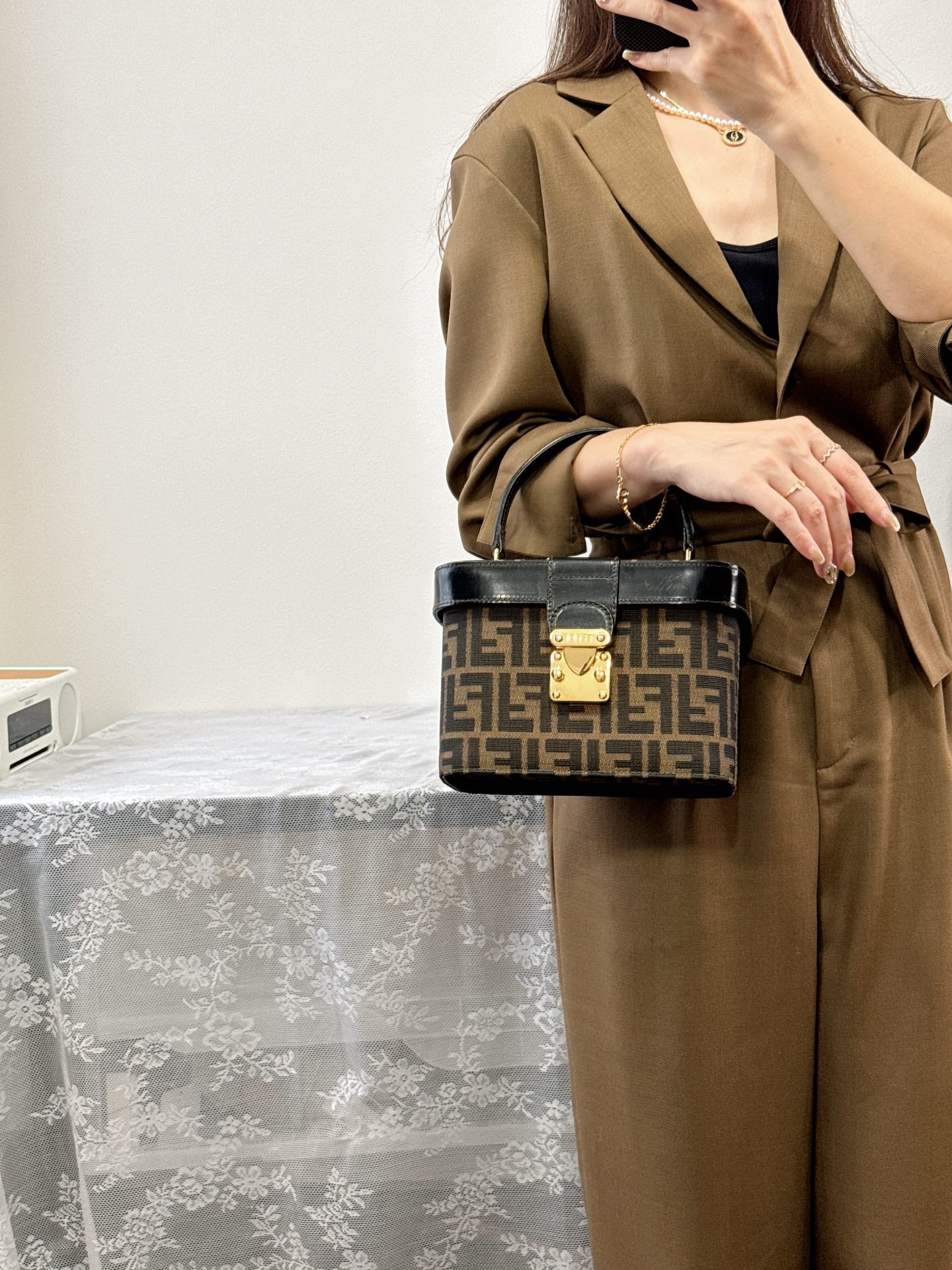 FENDI Zucca 2-Way Vanity Bag