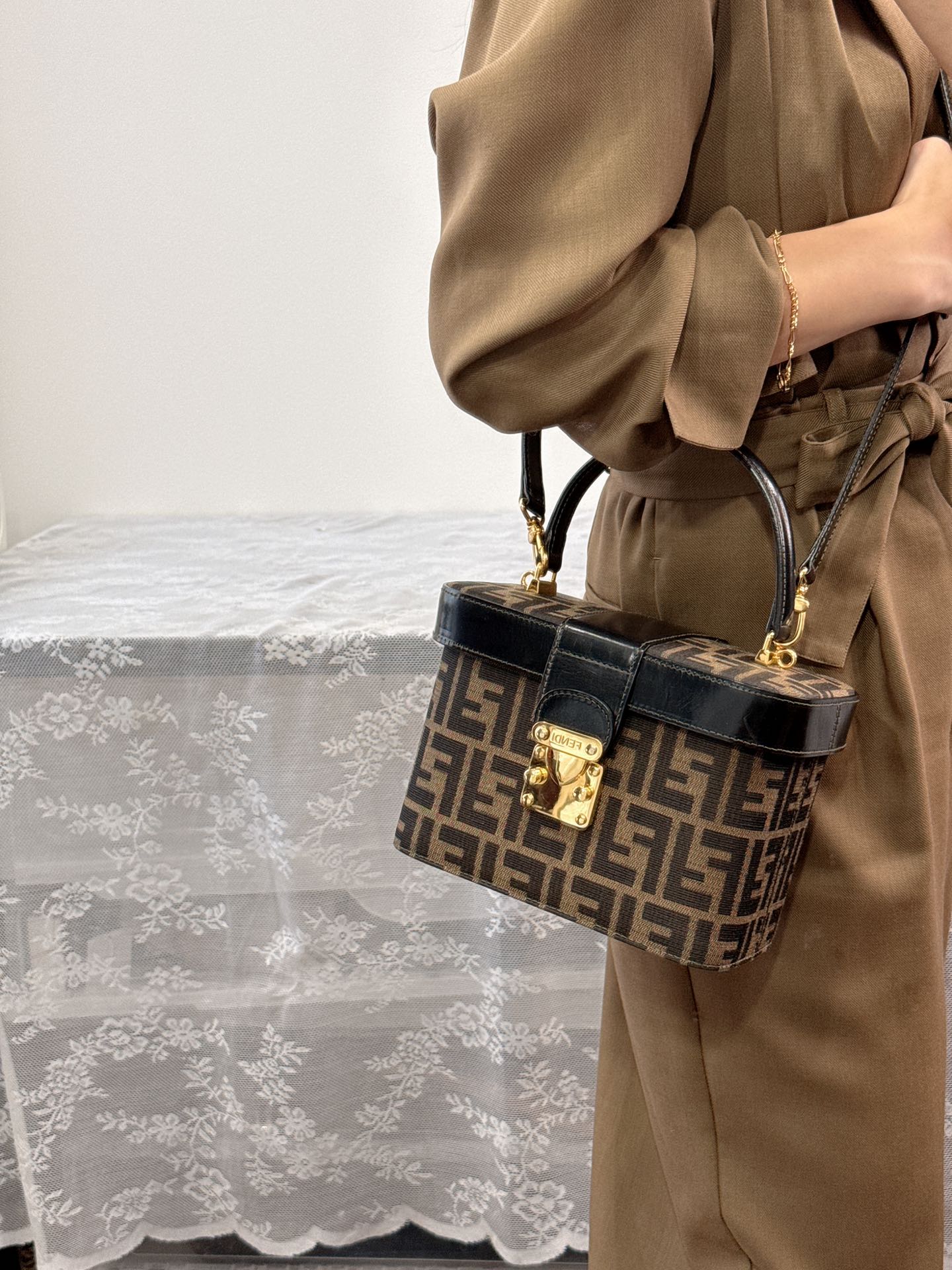 FENDI Zucca 2-Way Vanity Bag