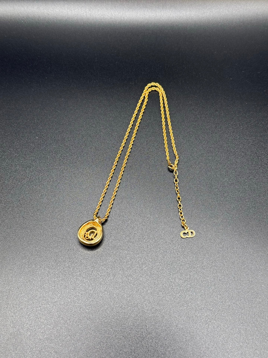 DIOR Vintage Necklace Rhinestone Logo