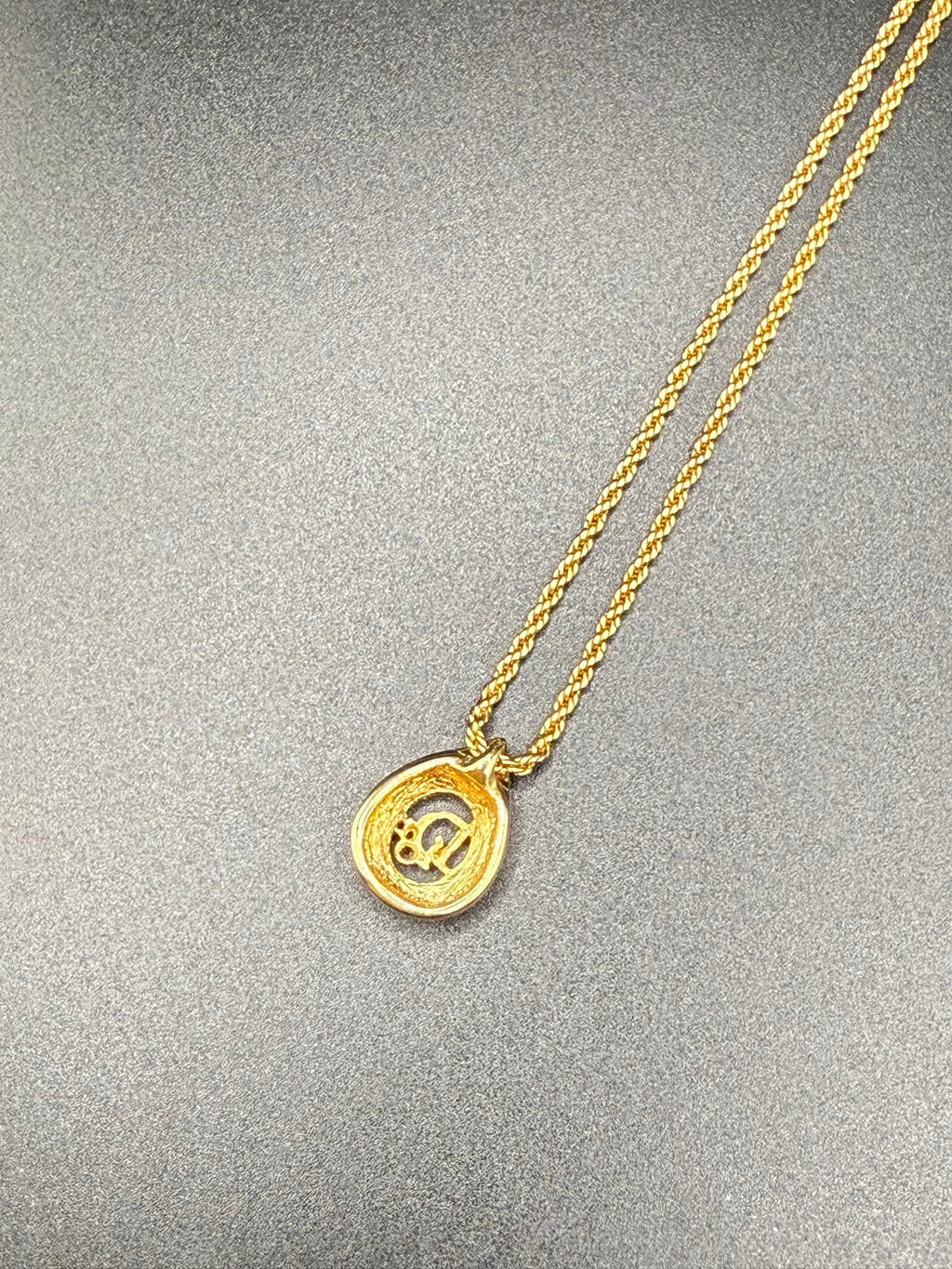 DIOR Vintage Necklace Rhinestone Logo
