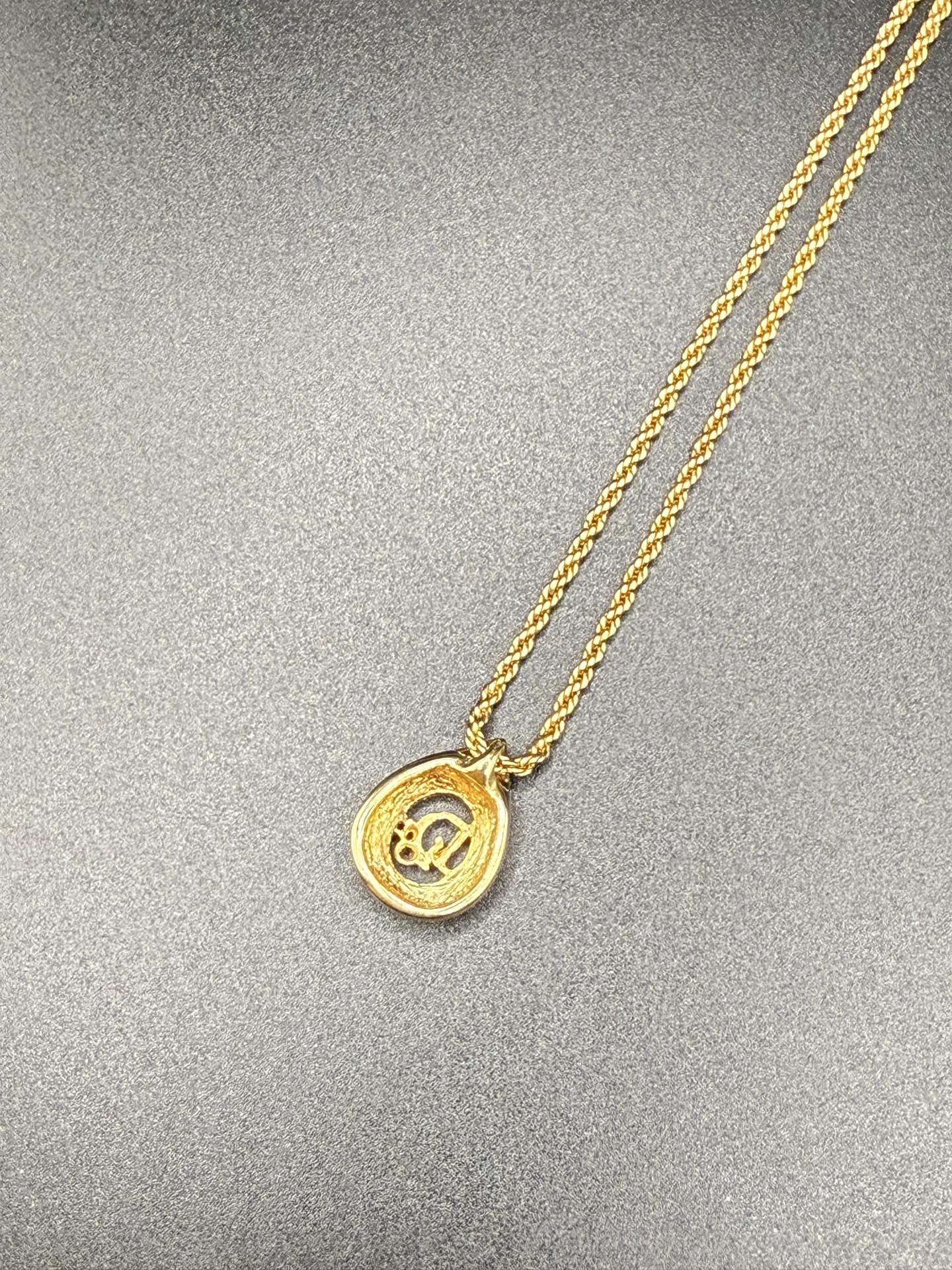 DIOR Vintage Necklace Rhinestone Logo
