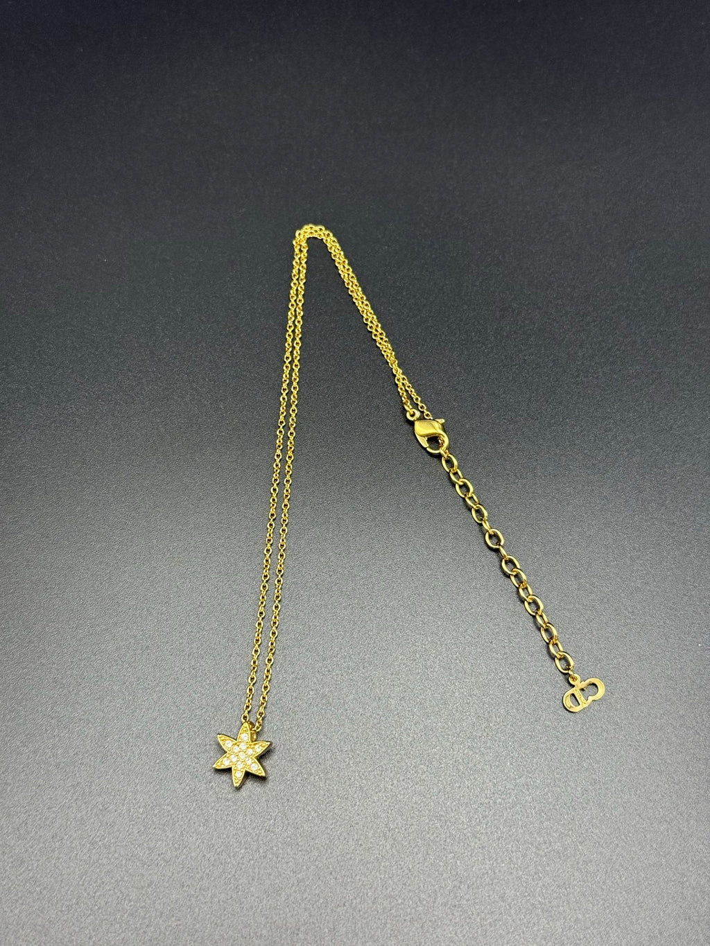 DIOR Vintage Snow Flake Necklace Rhinestone