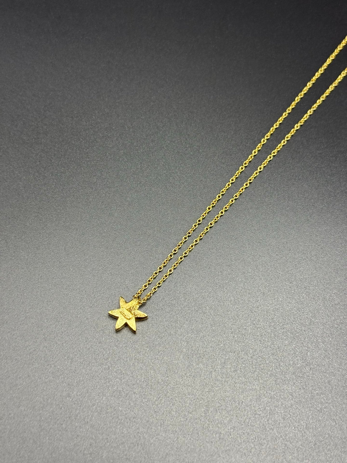 DIOR Vintage Snow Flake Necklace Rhinestone