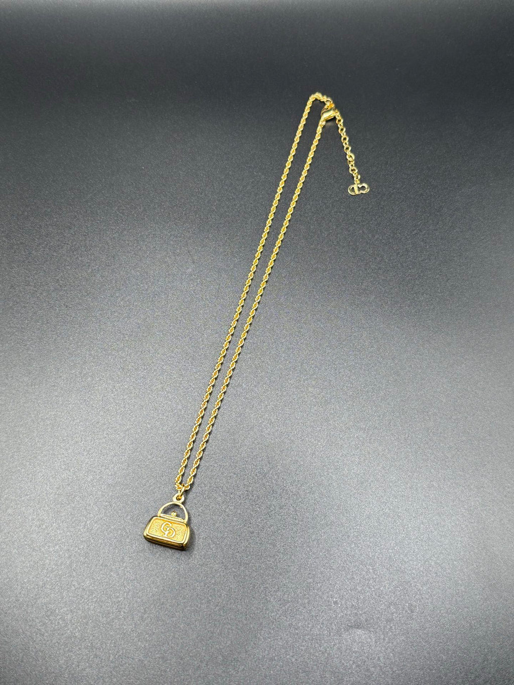 DIOR Vintage Necklace Handbag Shape Logo