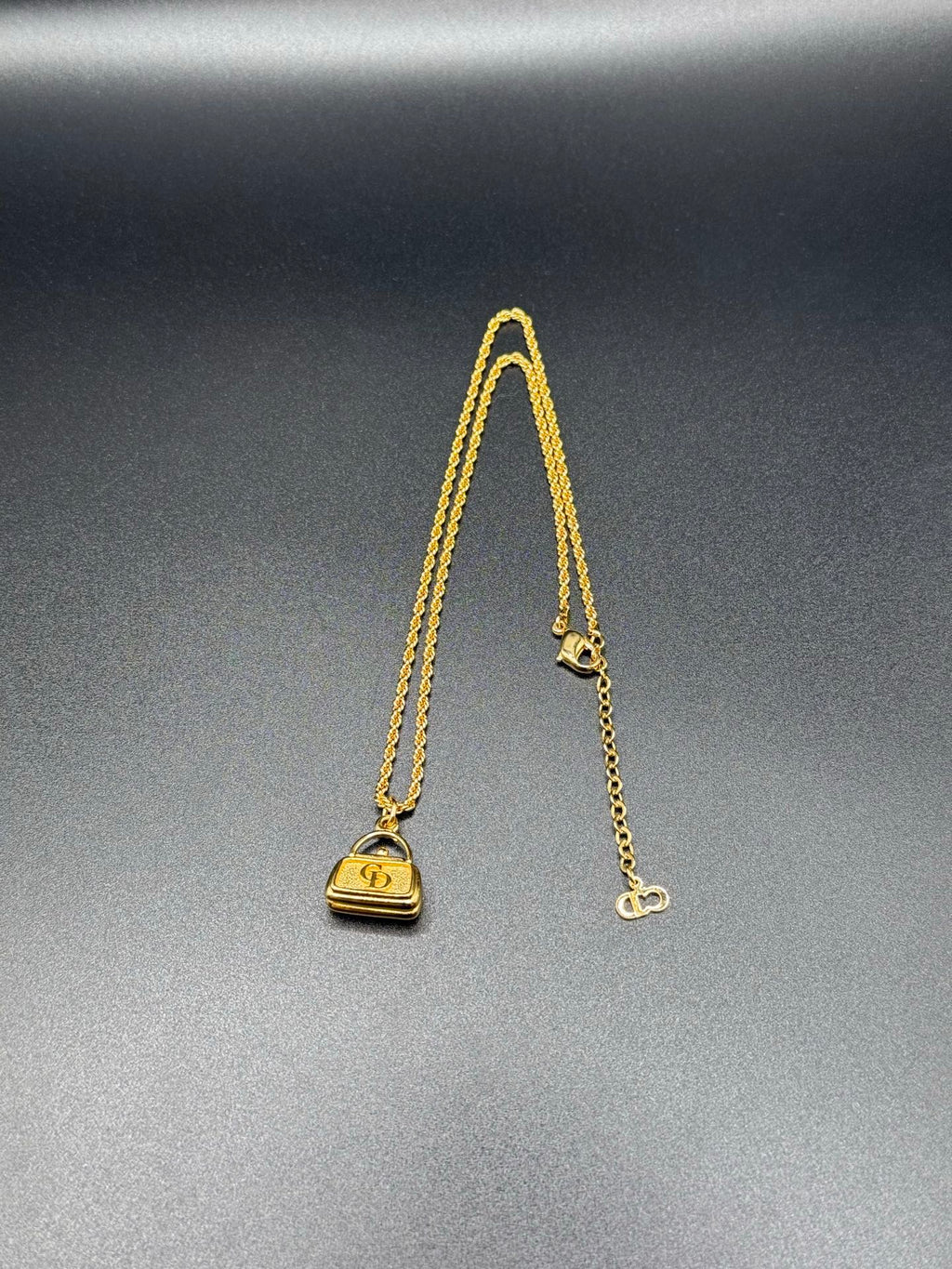 DIOR Vintage Necklace Handbag Shape Logo
