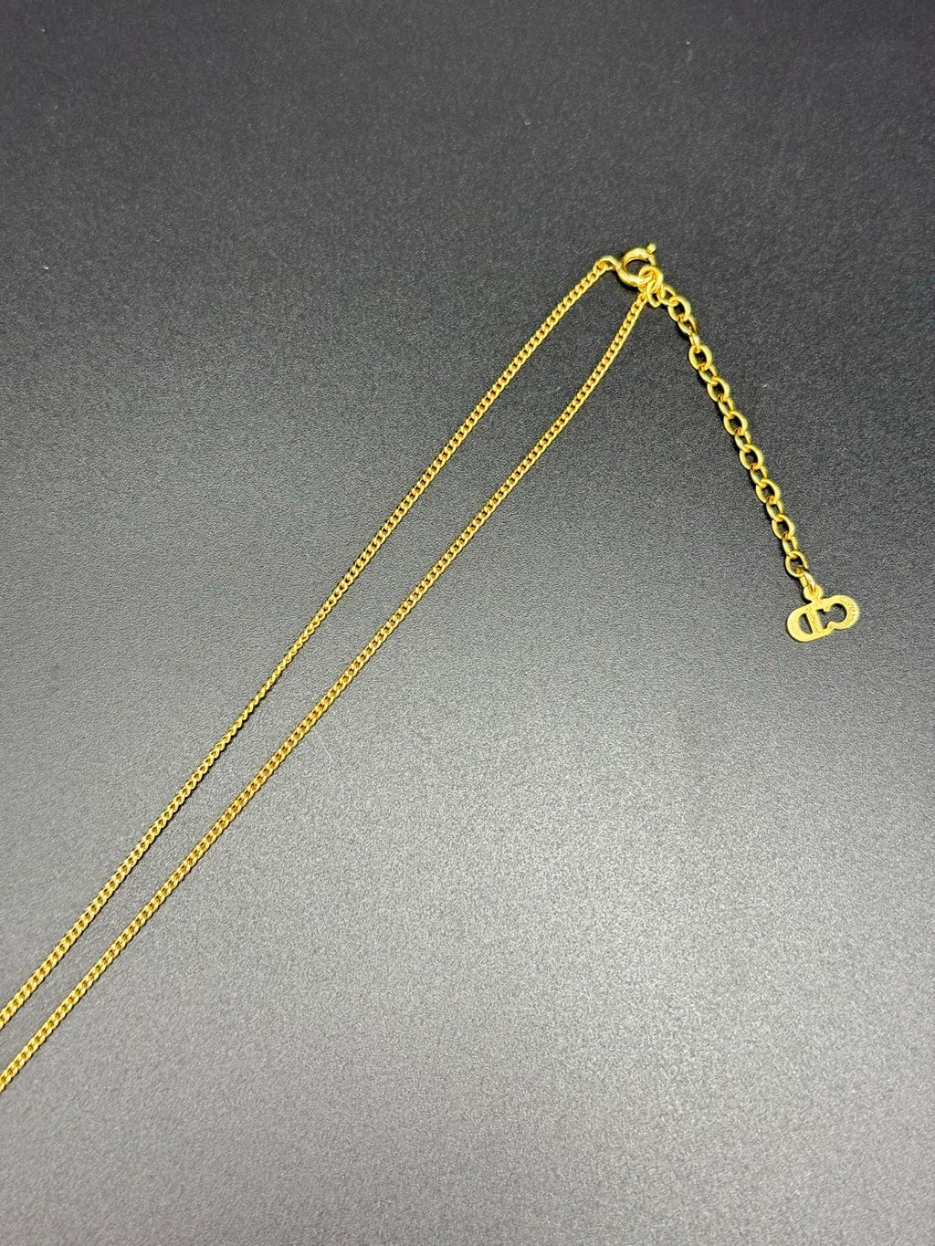 DIOR Vintage Rhinestone Logo Necklace