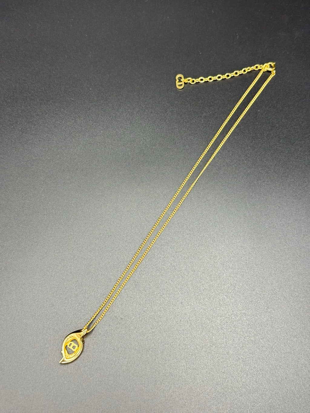 DIOR Vintage Rhinestone Logo Necklace
