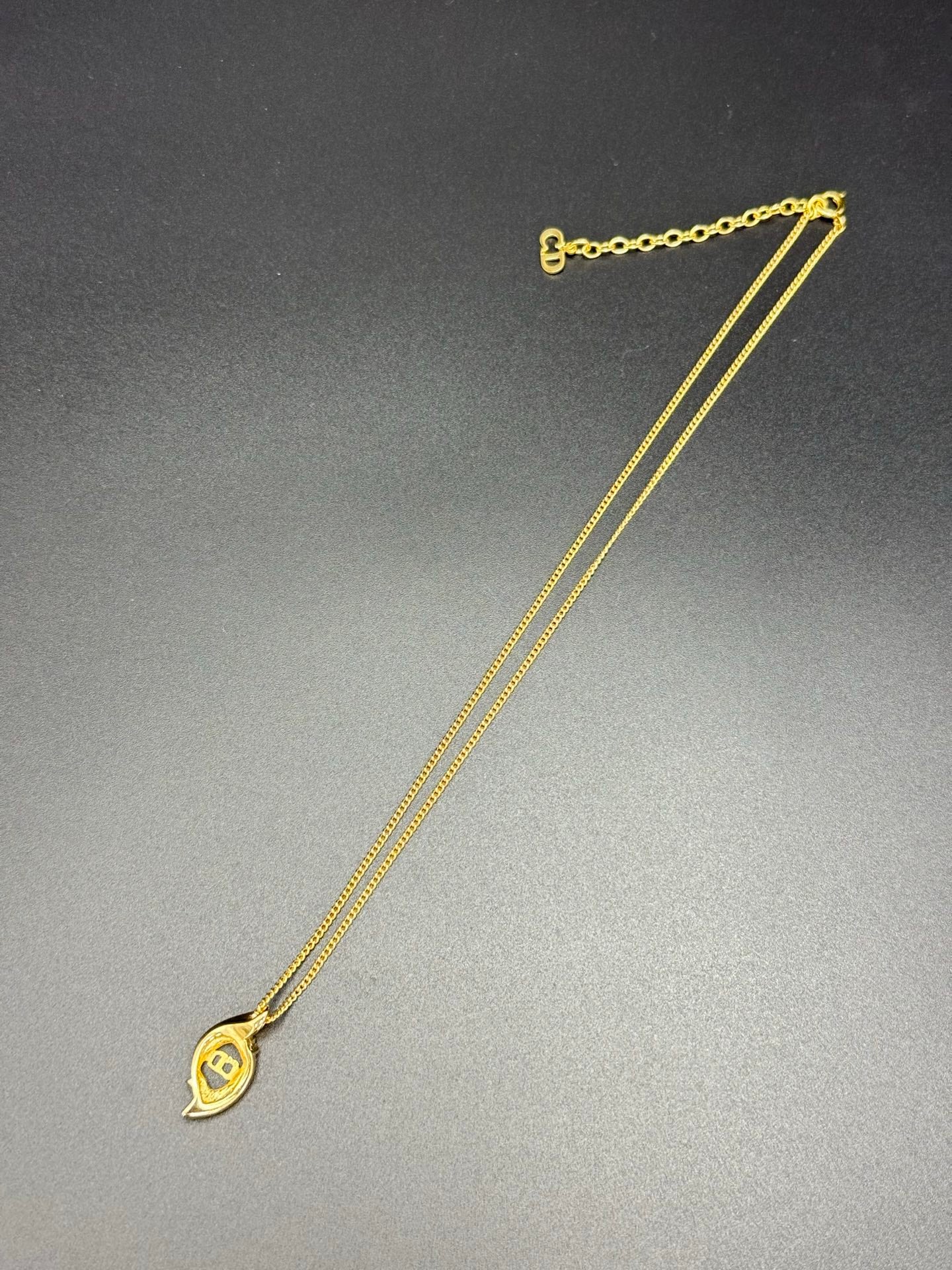 DIOR Vintage Rhinestone Logo Necklace