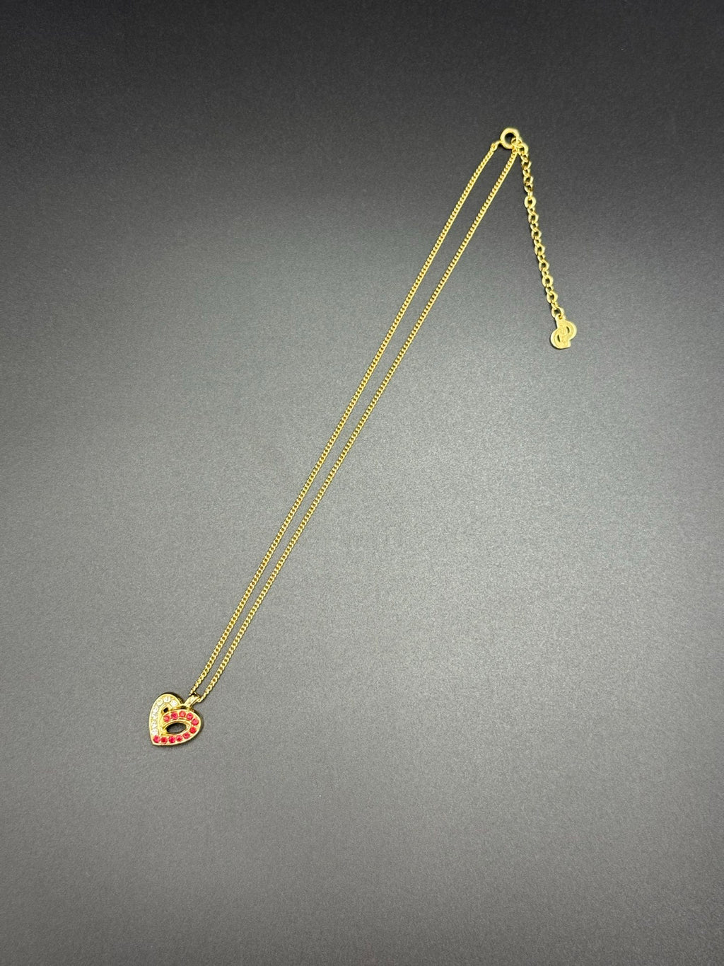 DIOR Vintage Rhinestone Heart Shape Necklace